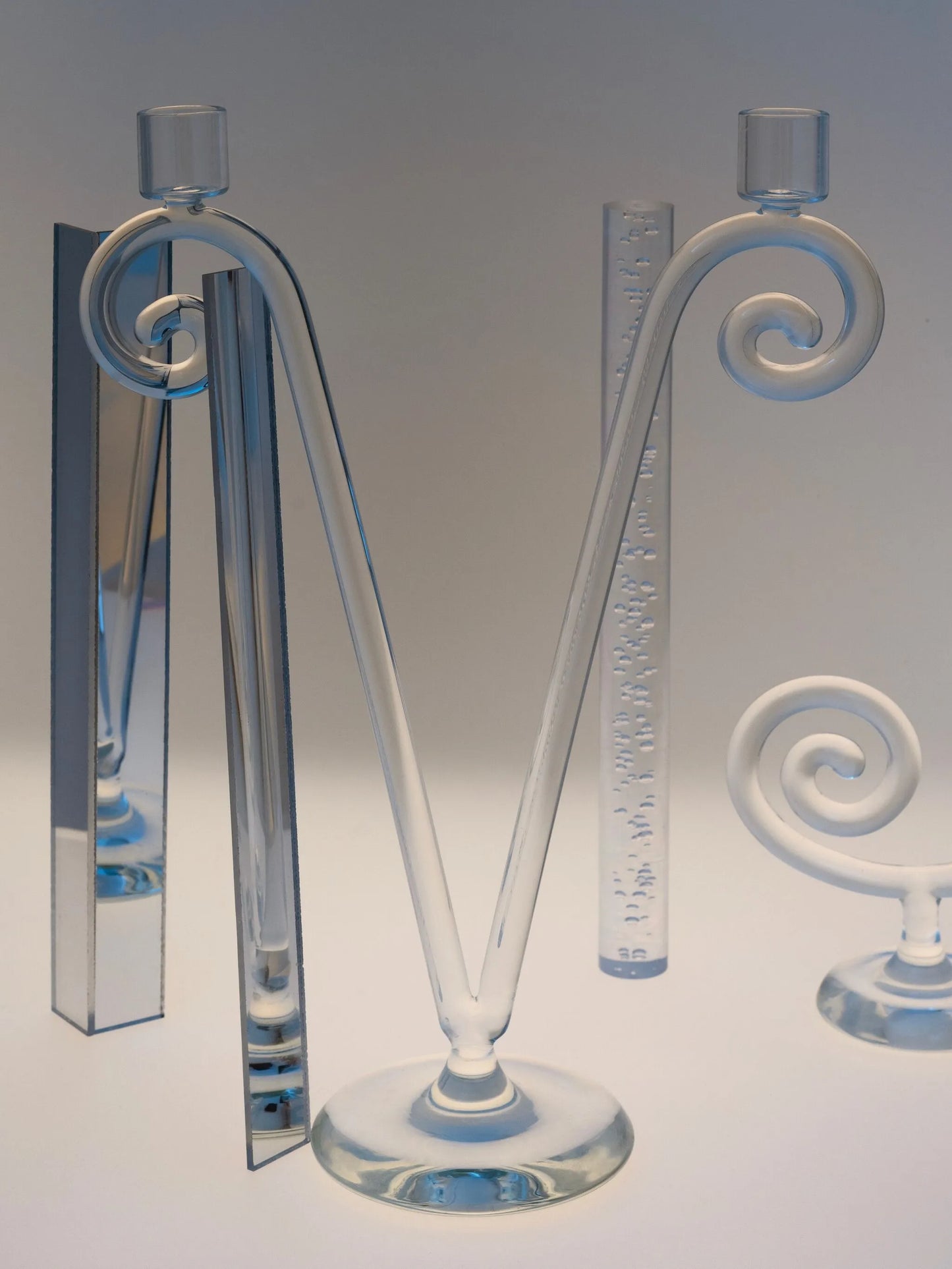 spiral double-stem candleholder
