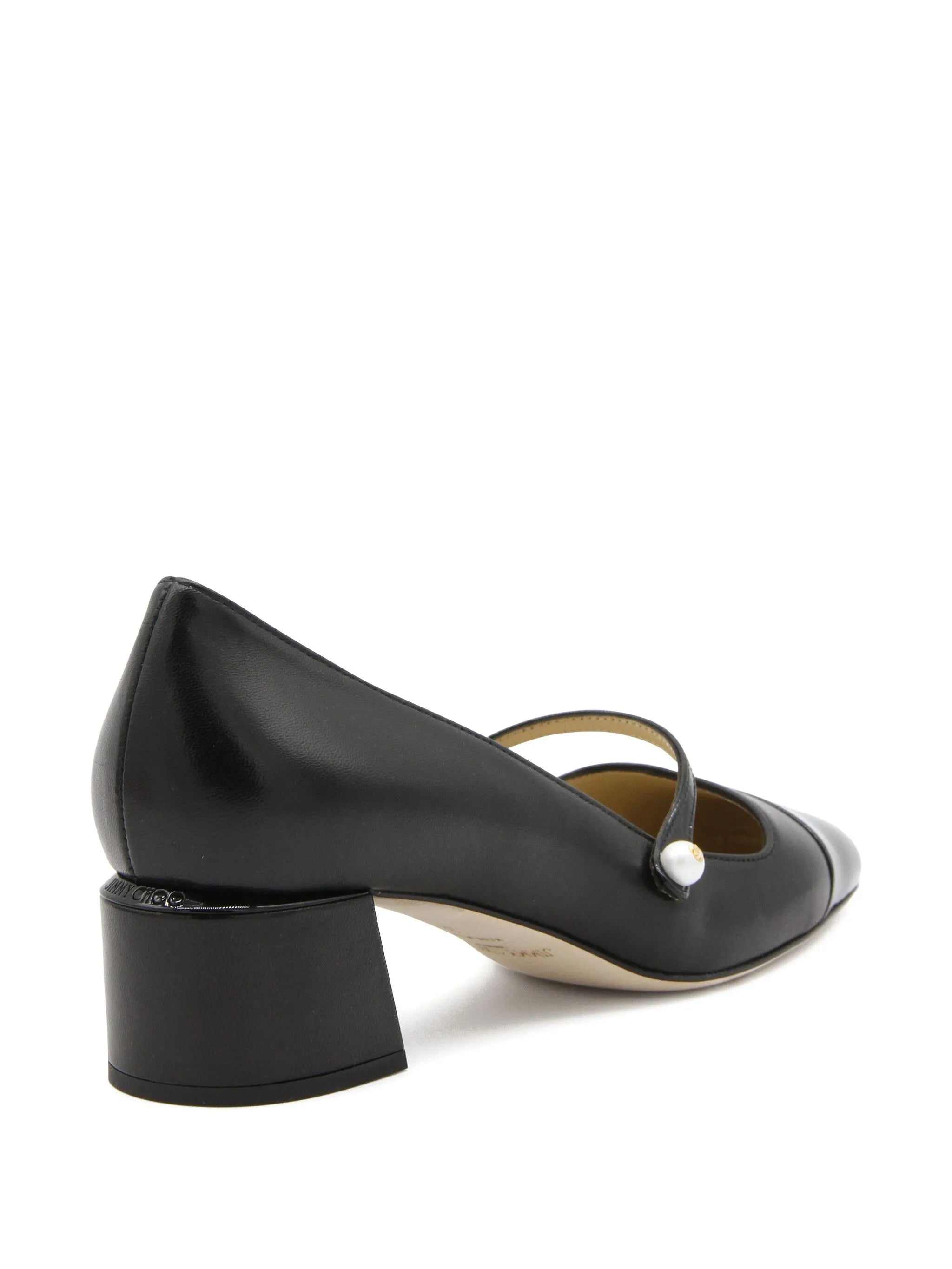 pearl-embellished block-heel pumps