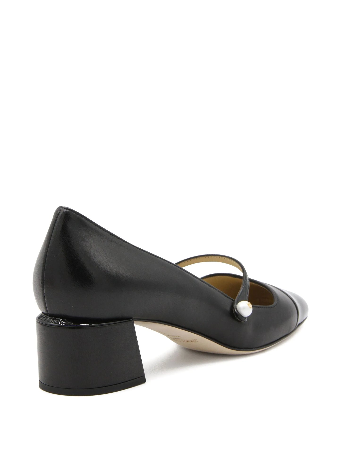 pearl-embellished block-heel pumps