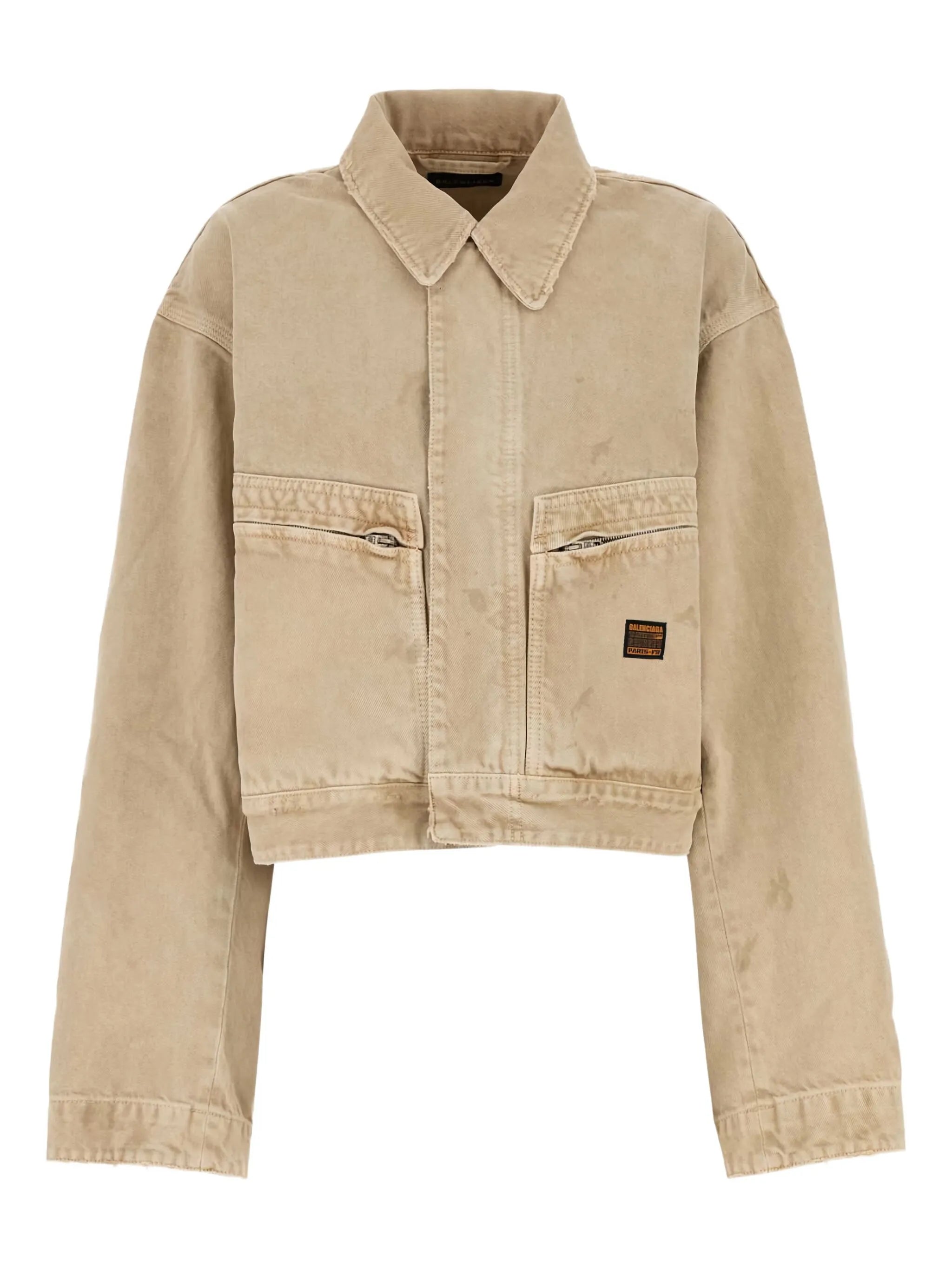 zipped-pocket long-sleeves denim jacket