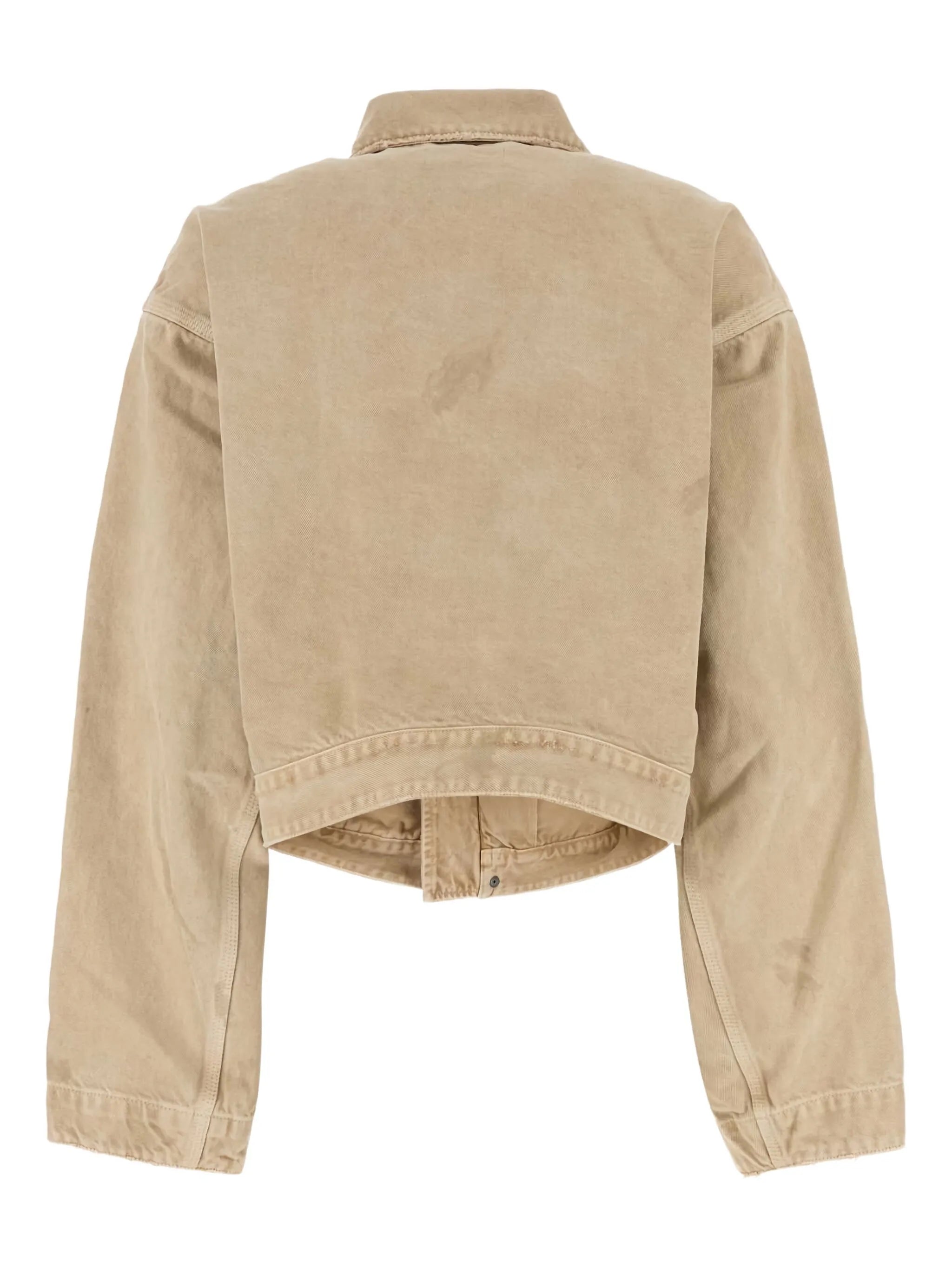 zipped-pocket long-sleeves denim jacket