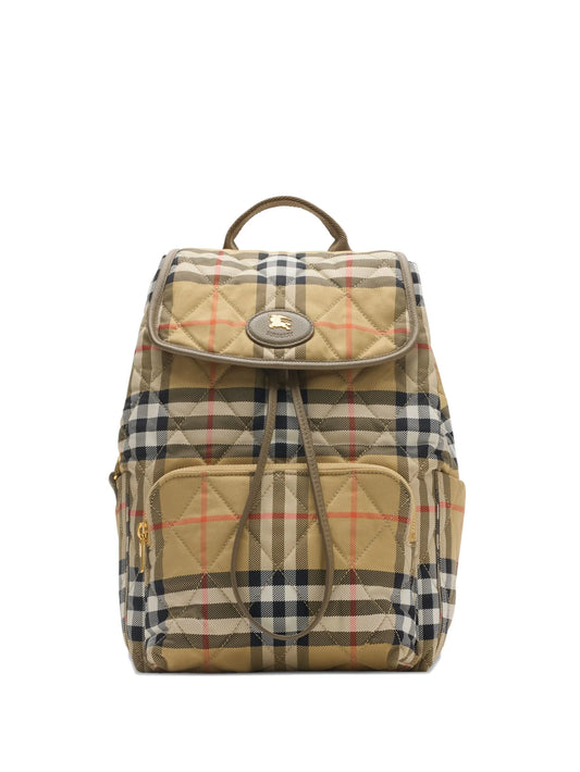 Horseshoe checked-pattern backpack