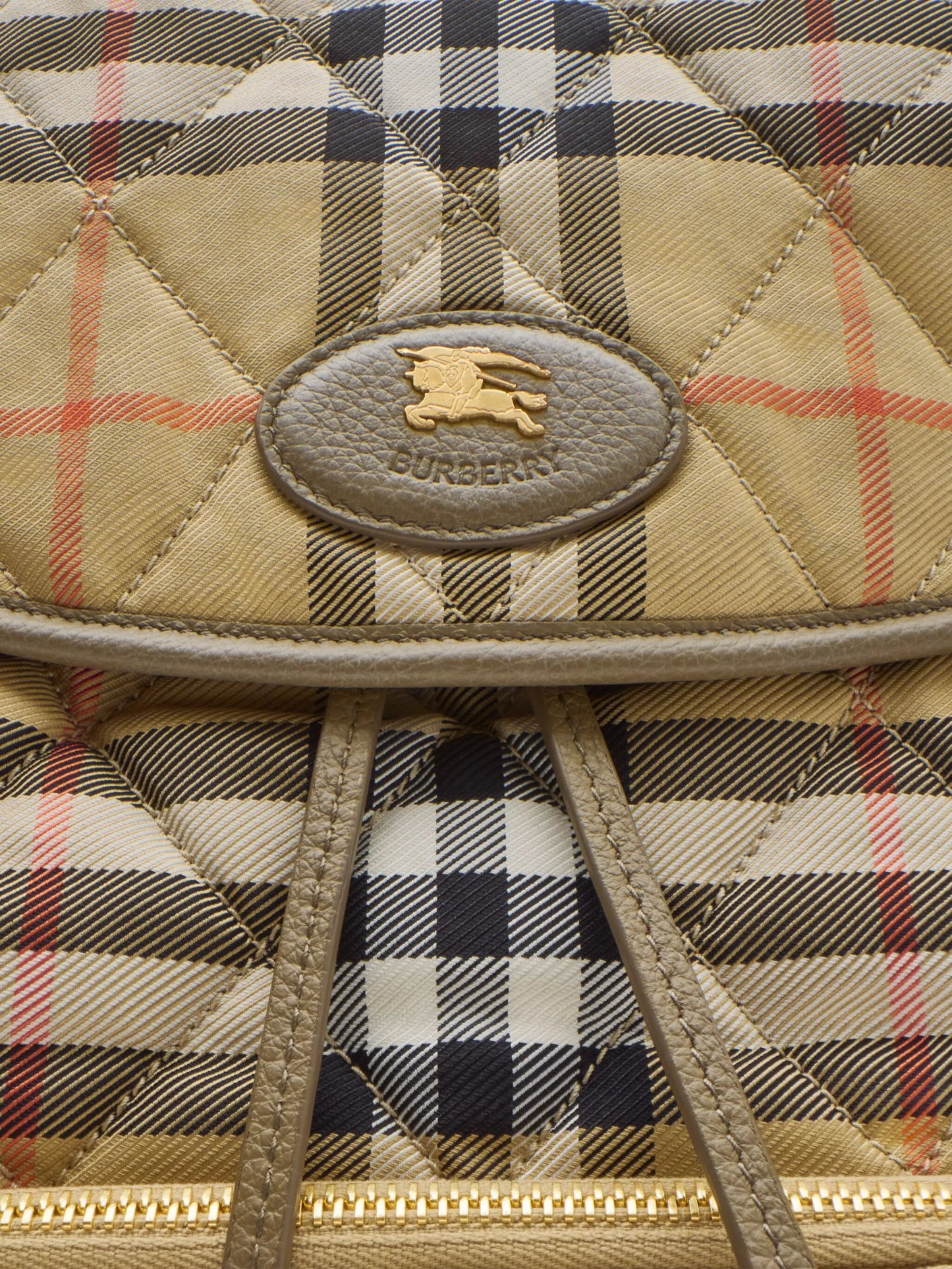 Horseshoe checked-pattern backpack