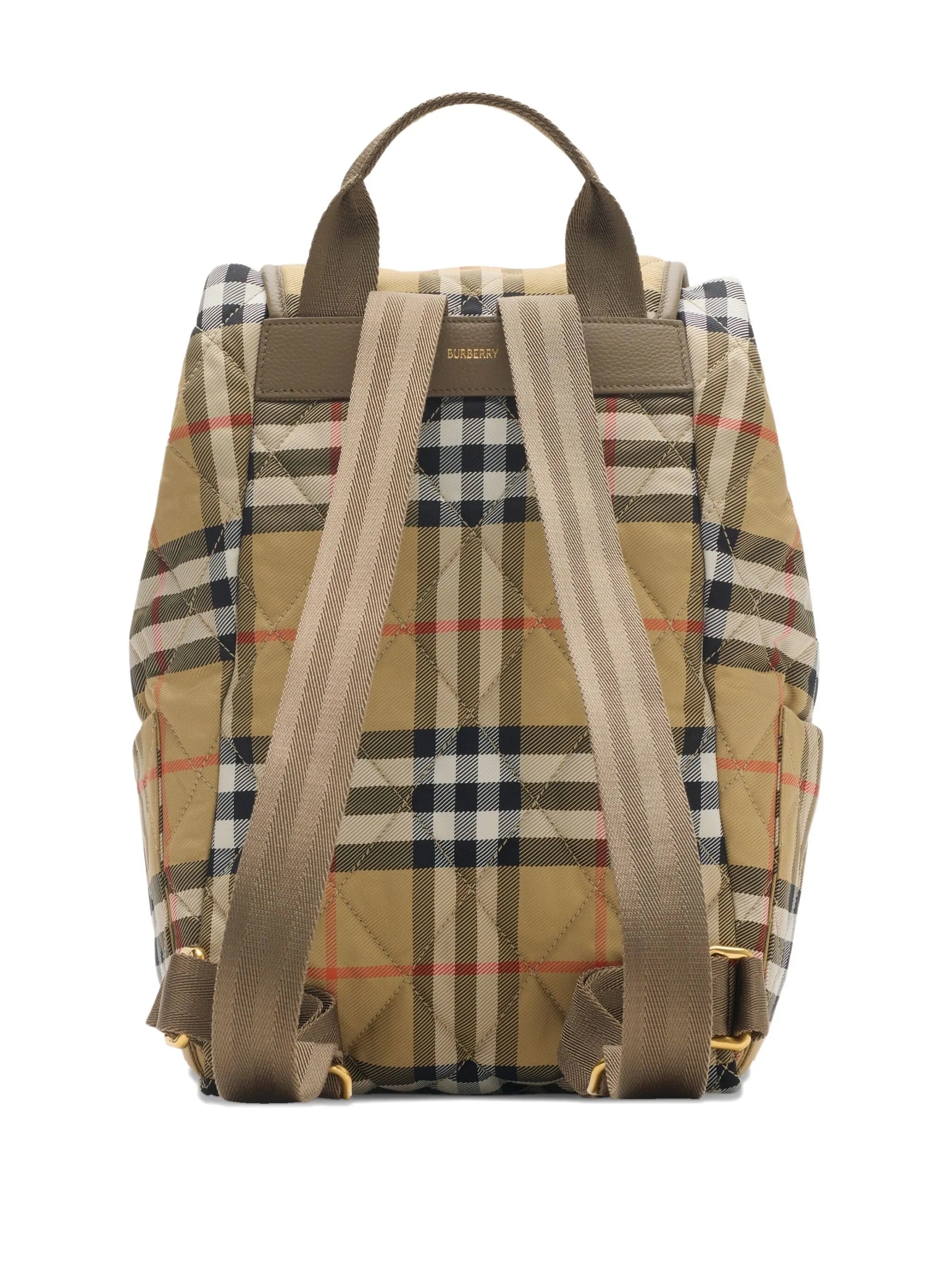 Horseshoe checked-pattern backpack
