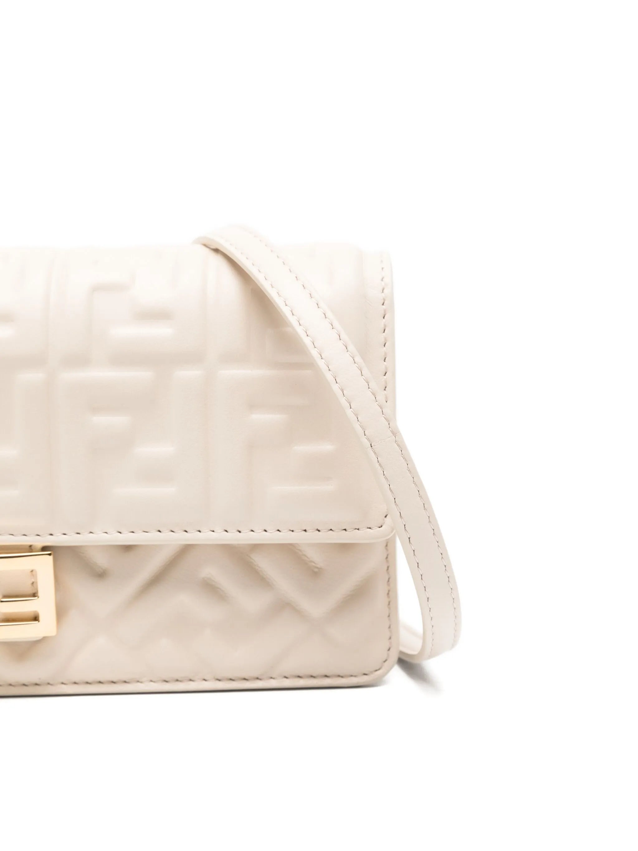 Baguette logo-plaque quilted clutch bag