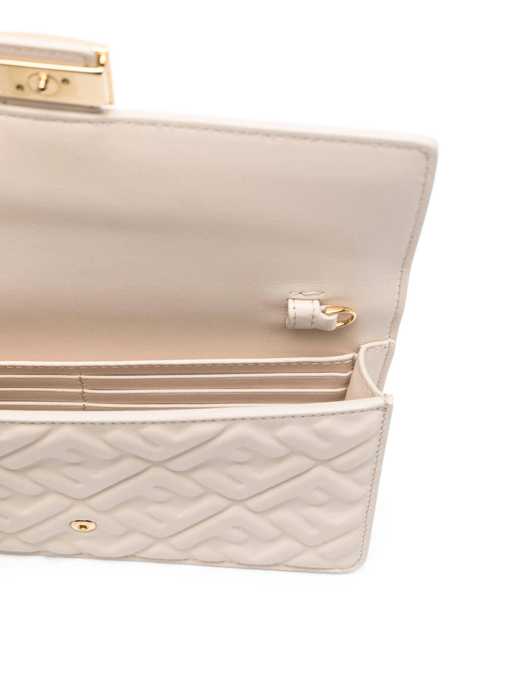 Baguette logo-plaque quilted clutch bag