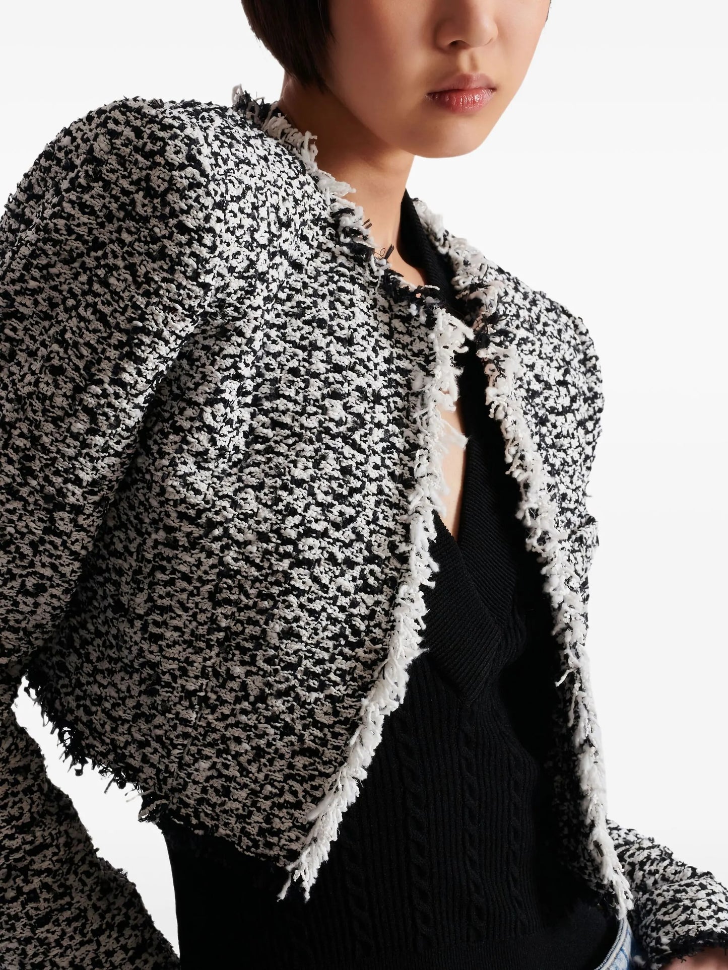 tweed fringed jacket