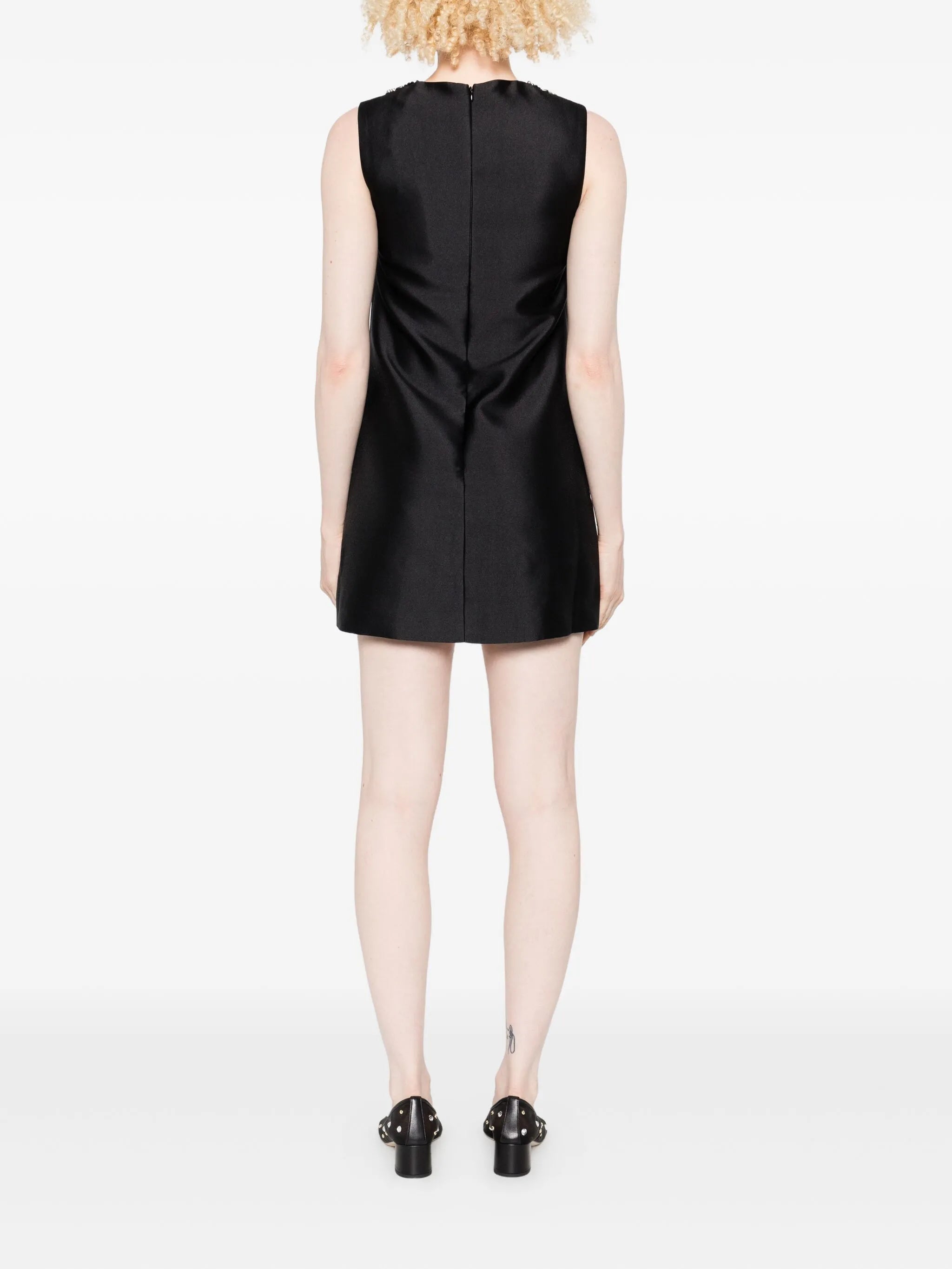 embellished-pocket mini dress