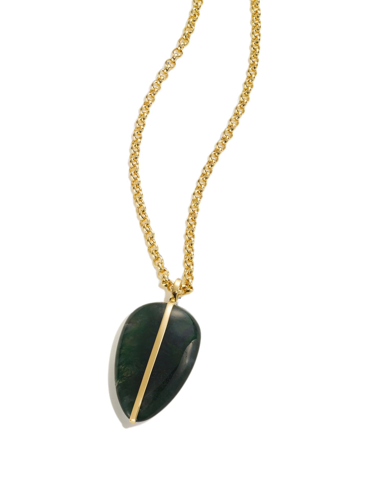 XL agate pendant chain necklace