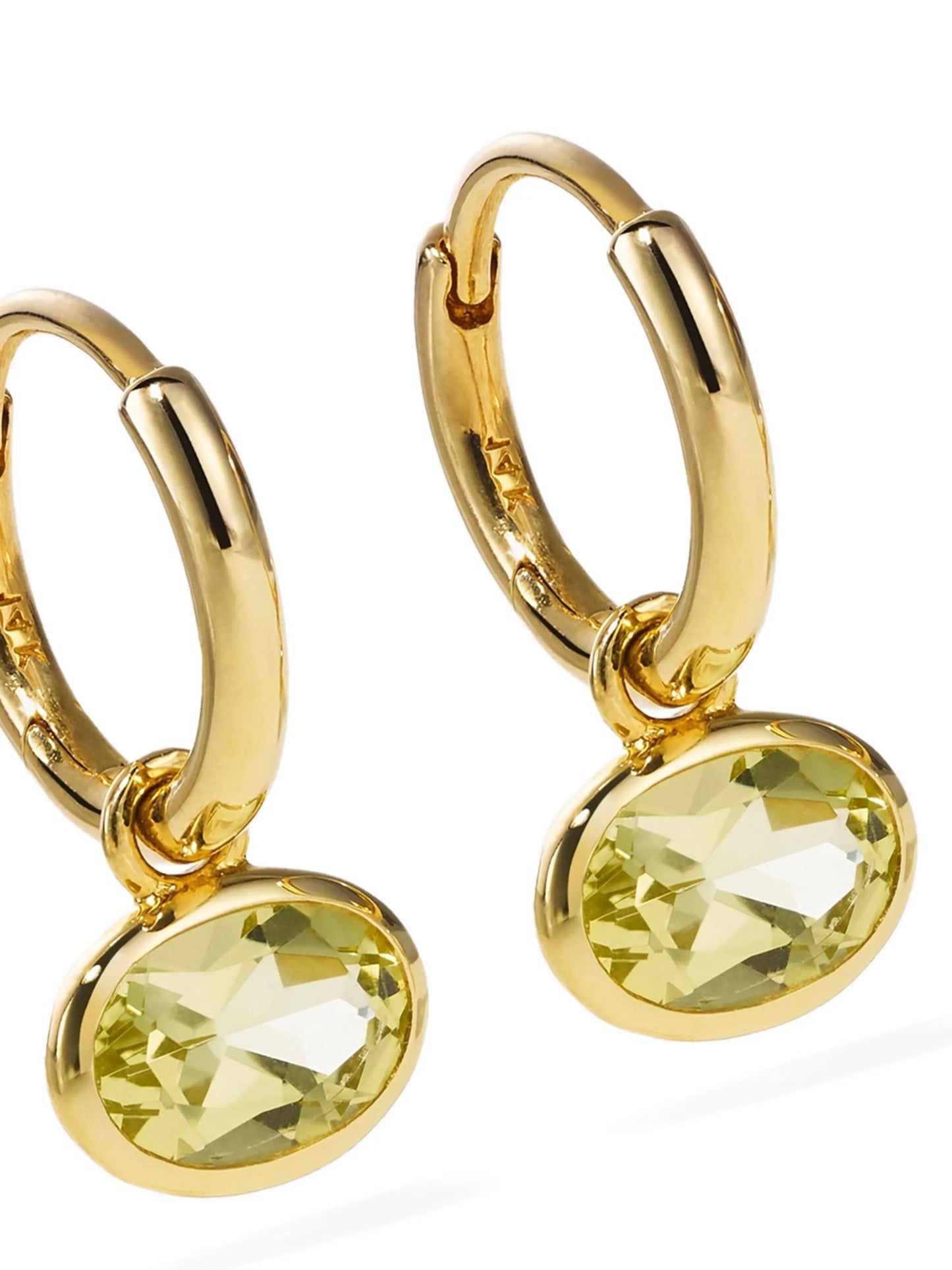 14CT gold Orbit quartz hoop earrings