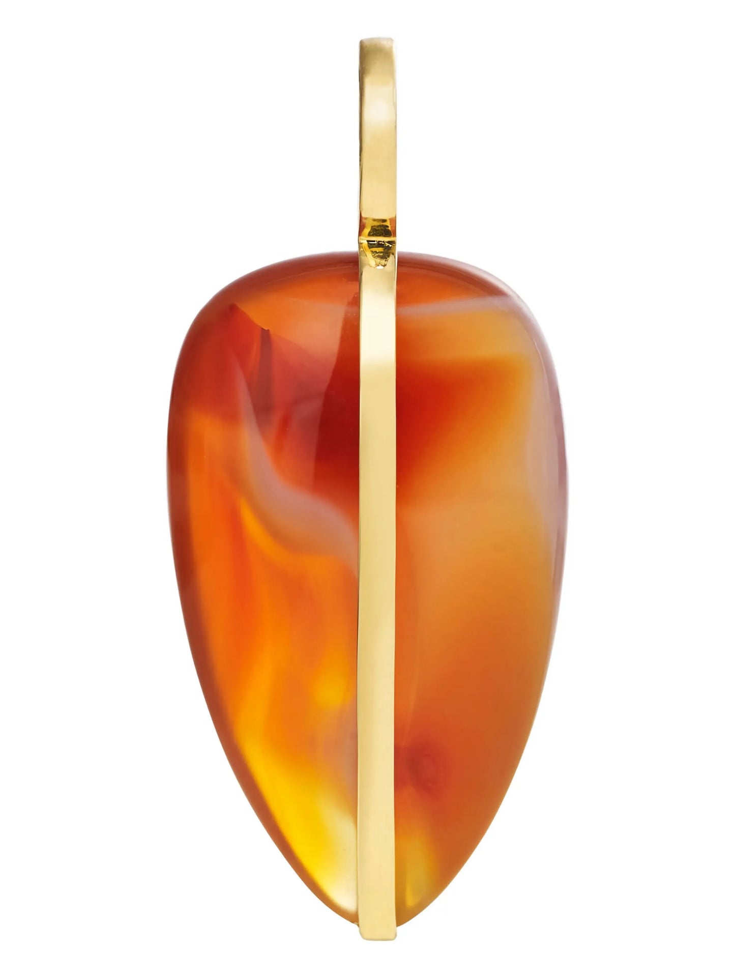 14K yellow gold carnelian belcher chain