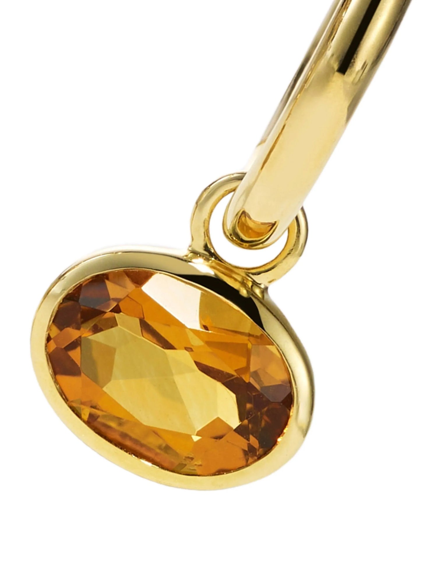 14CT gold Orbit citrine hoop earrings
