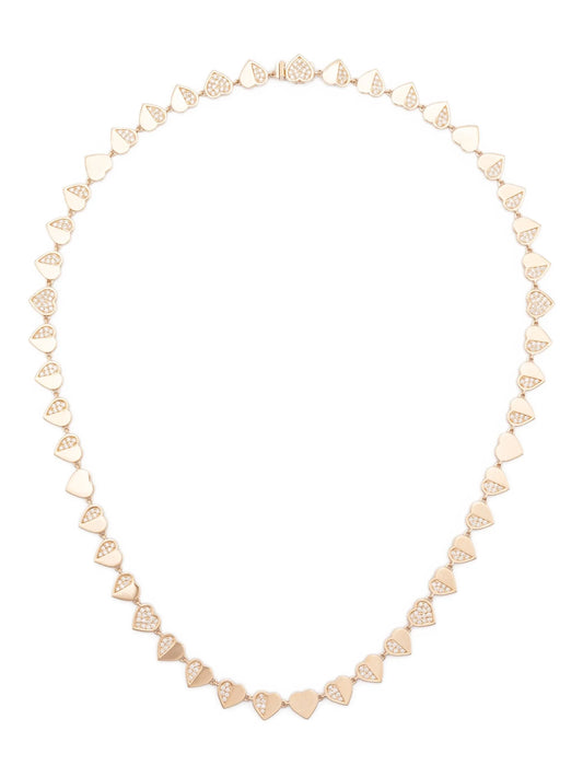 14K yellow gold Heart Eternity necklace