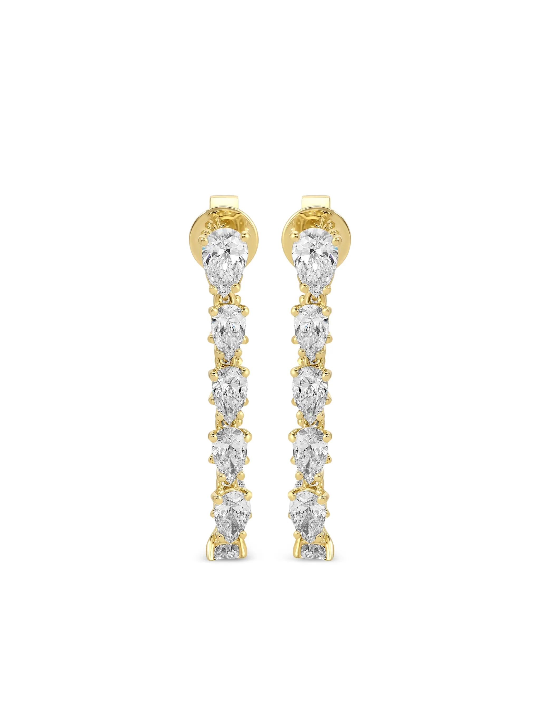 18K yellow gold Caro diamond drop earrings
