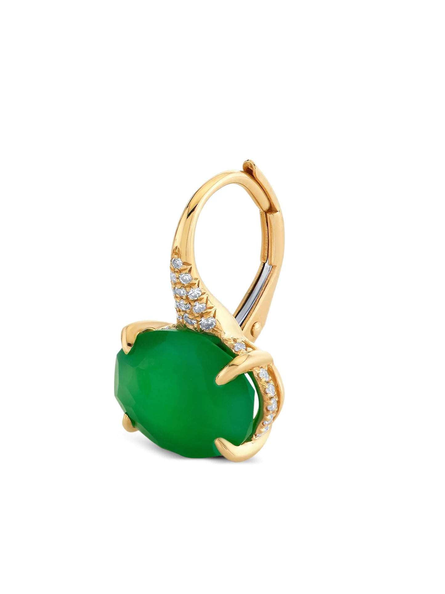 18K yellow gold diamond and garnet earrings