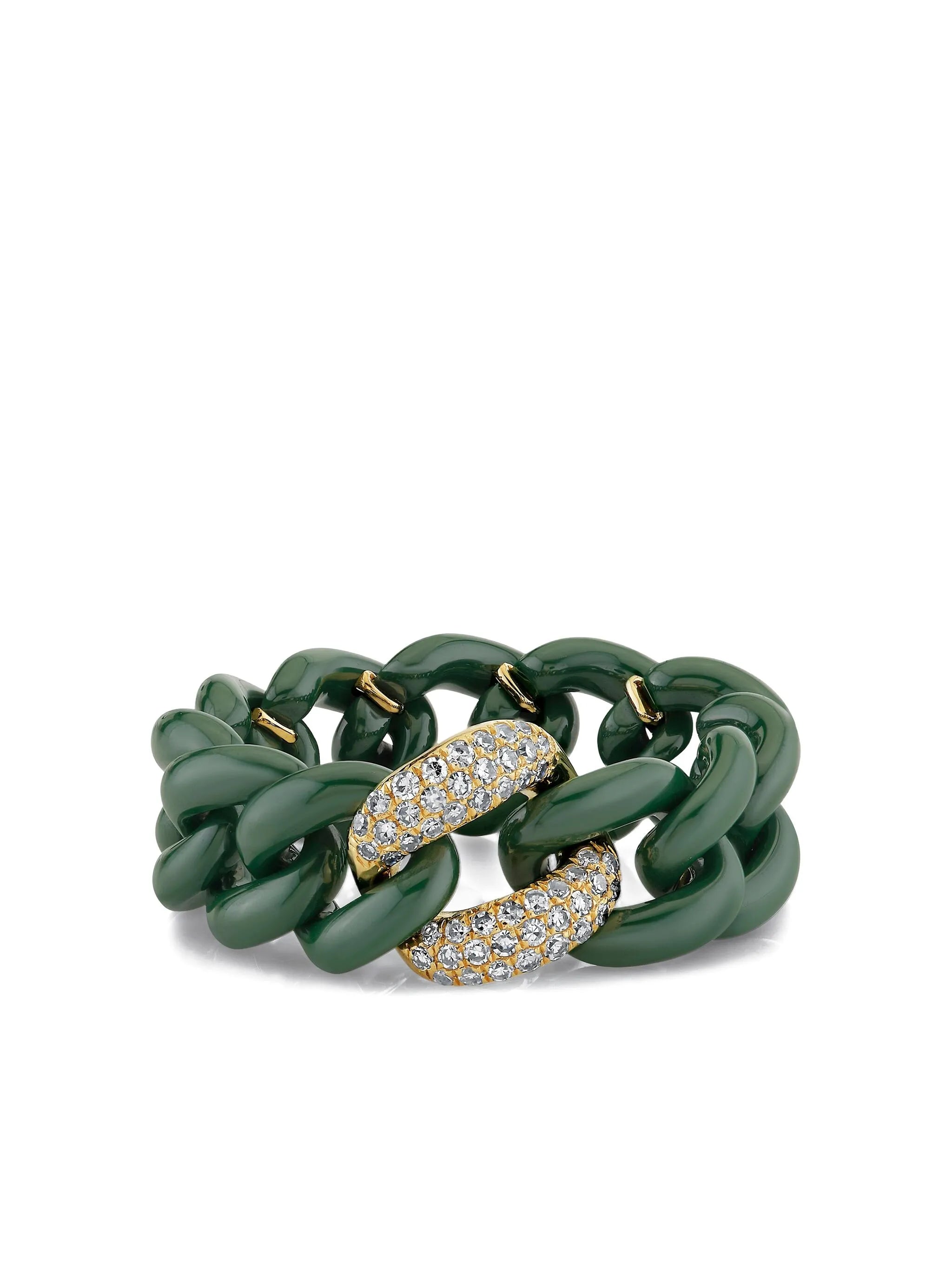 18K yellow gold medium Link diamond ring