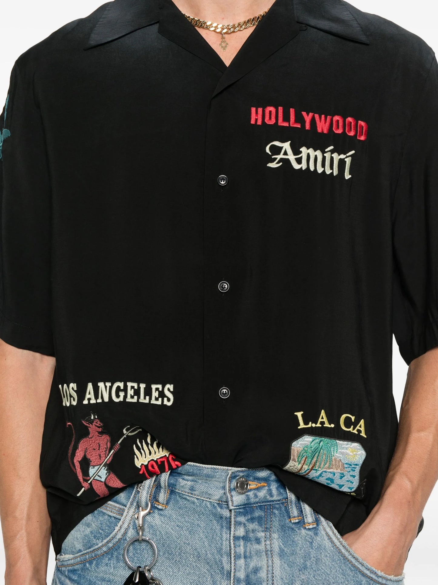 Sinners embroidered-details short-sleeve shirt