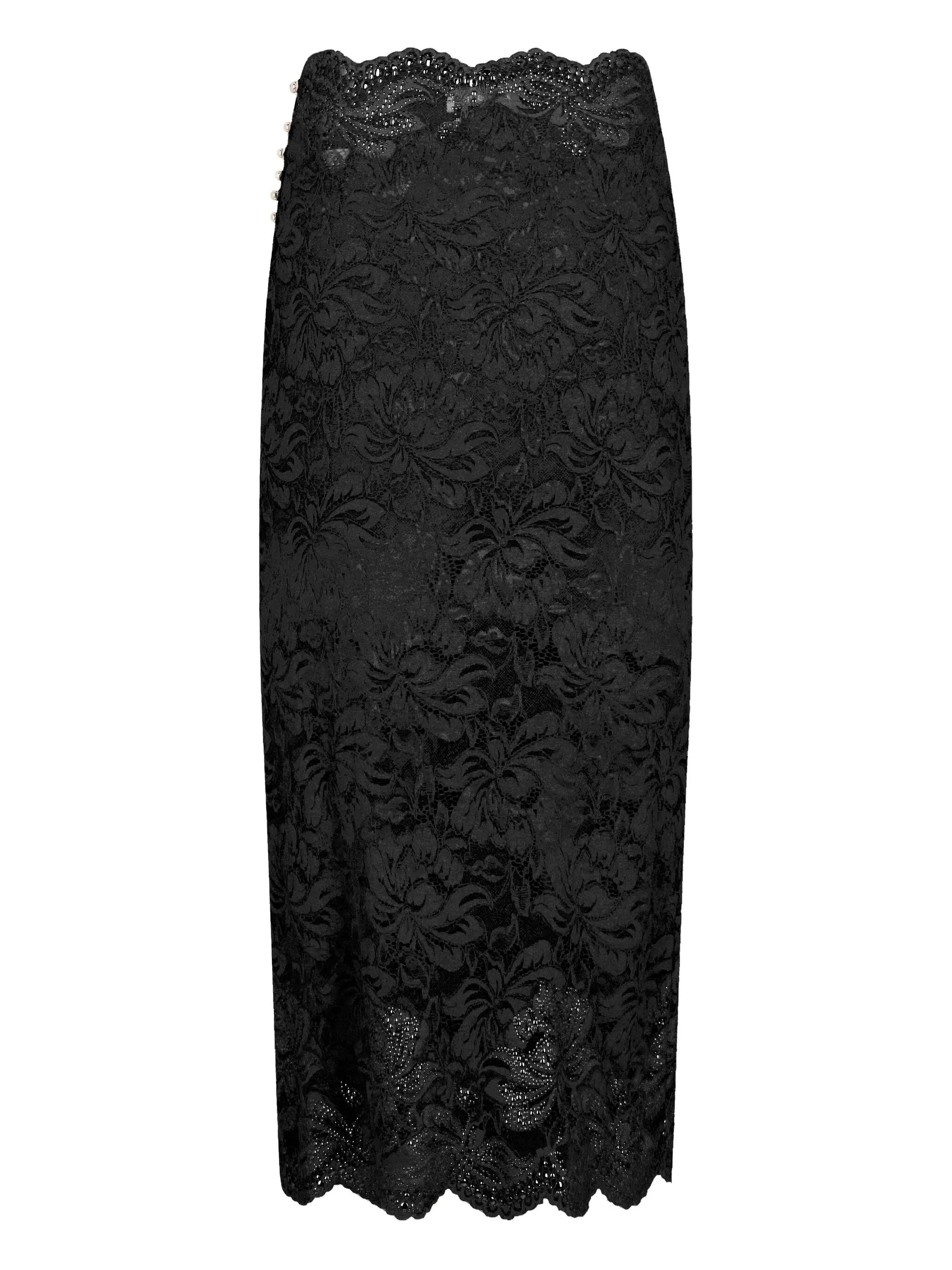 lace scalloped-hem skirt