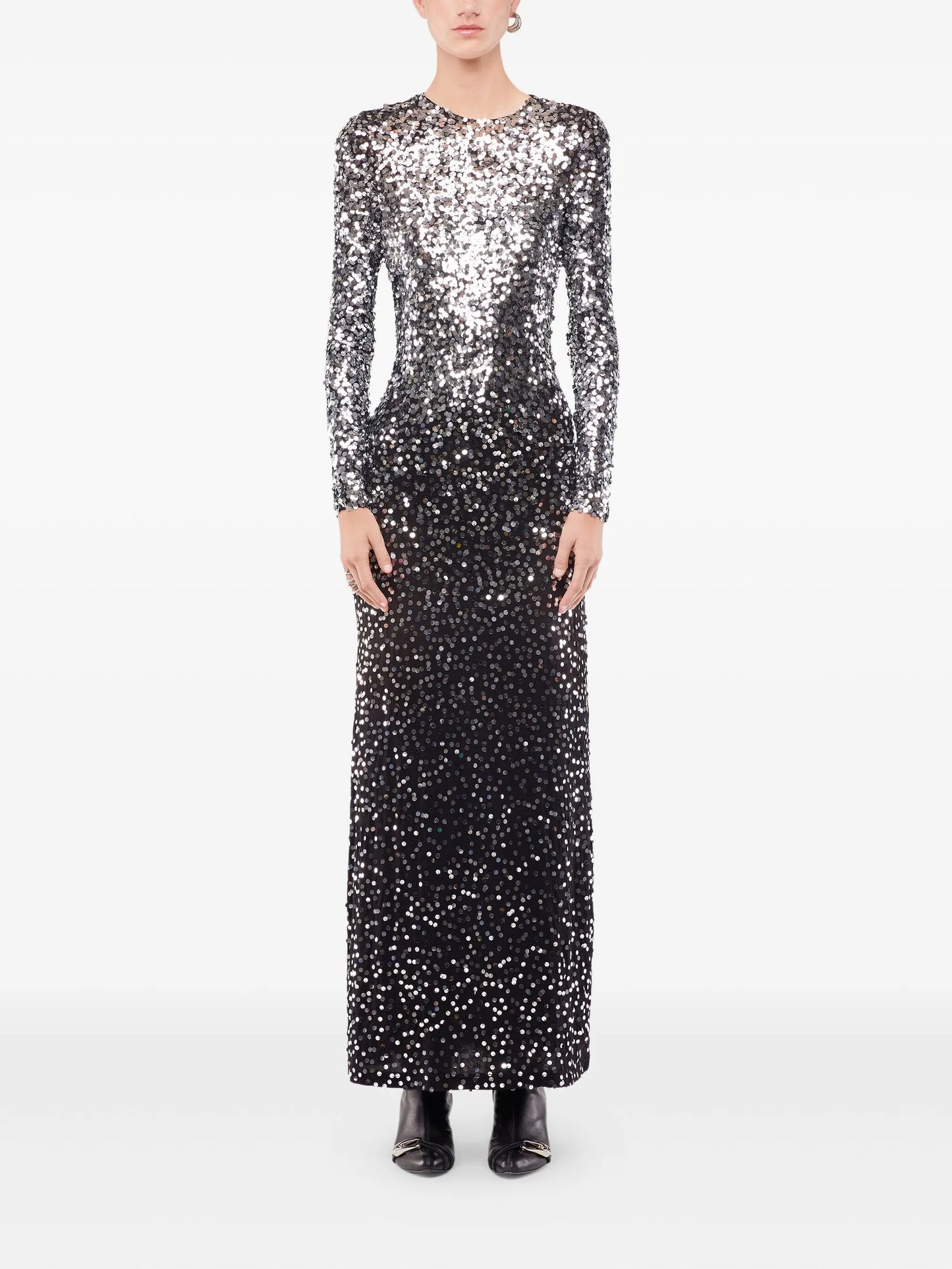 sequin ombre-effect long dress