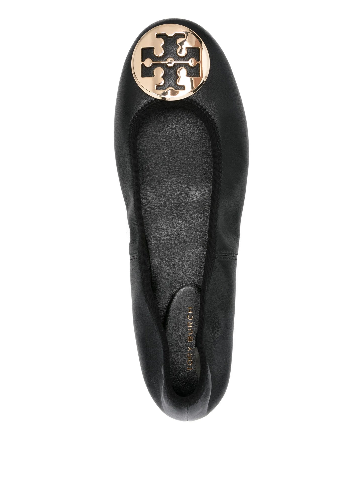logo-plaque leather ballet flats