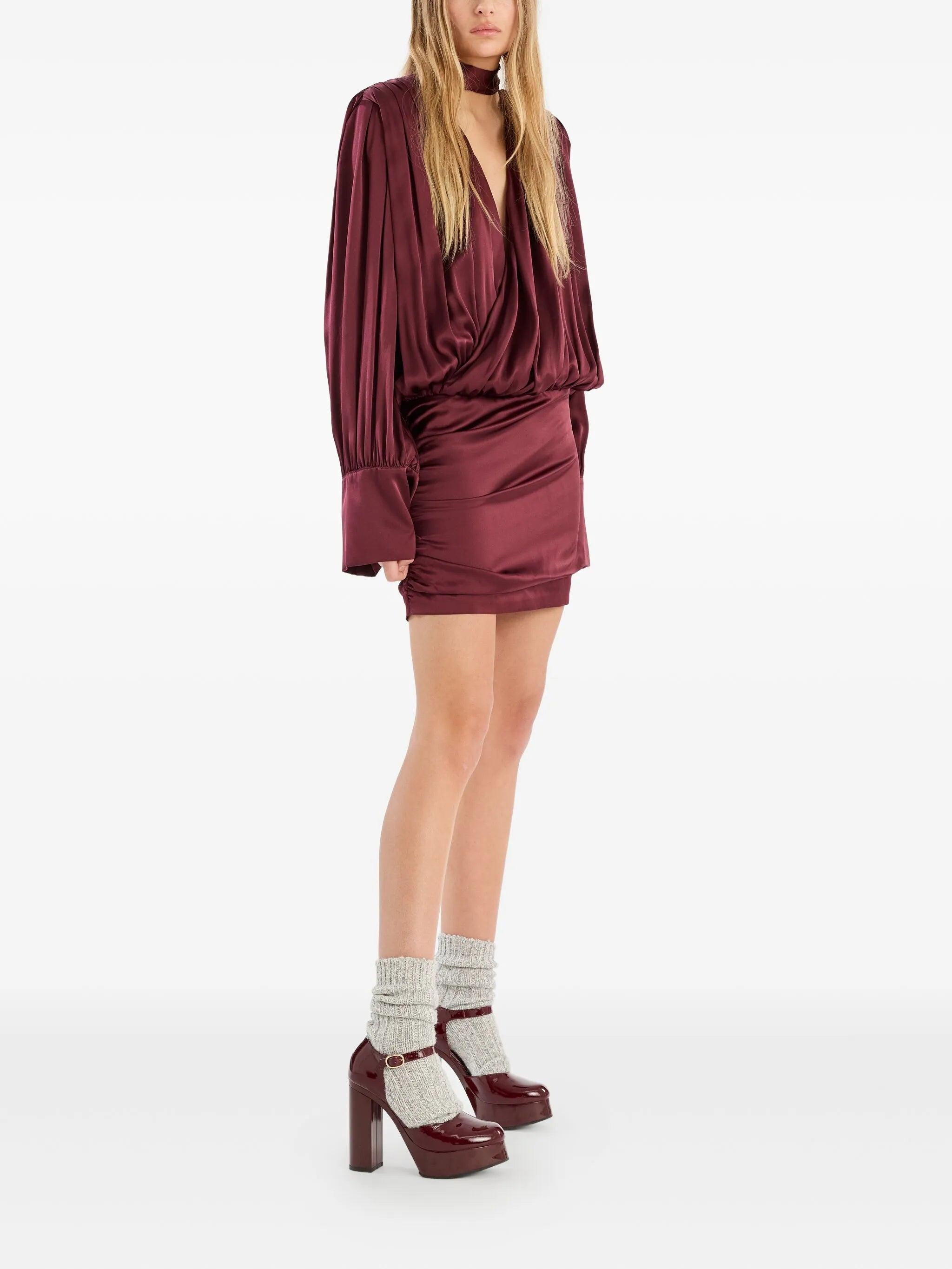 v-neck mini dress