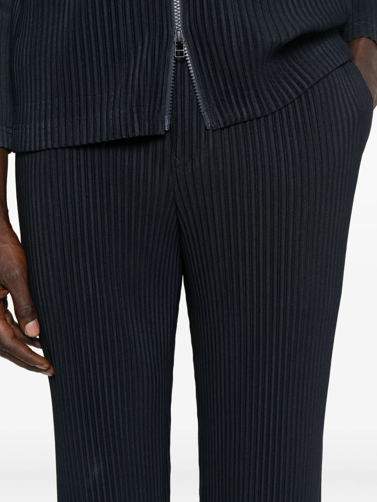 plissé elasticated trousers