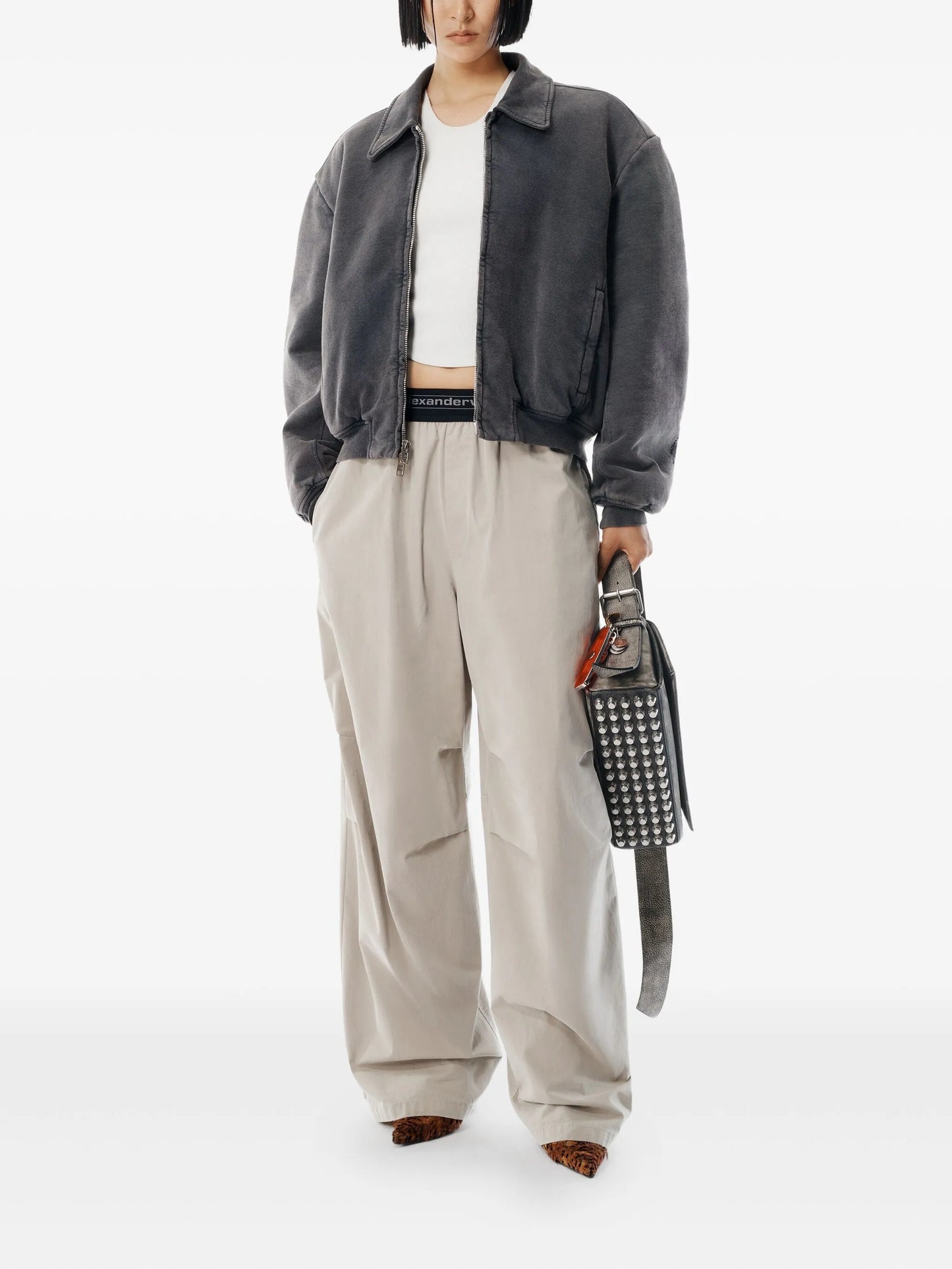 mid-rise logo trousers