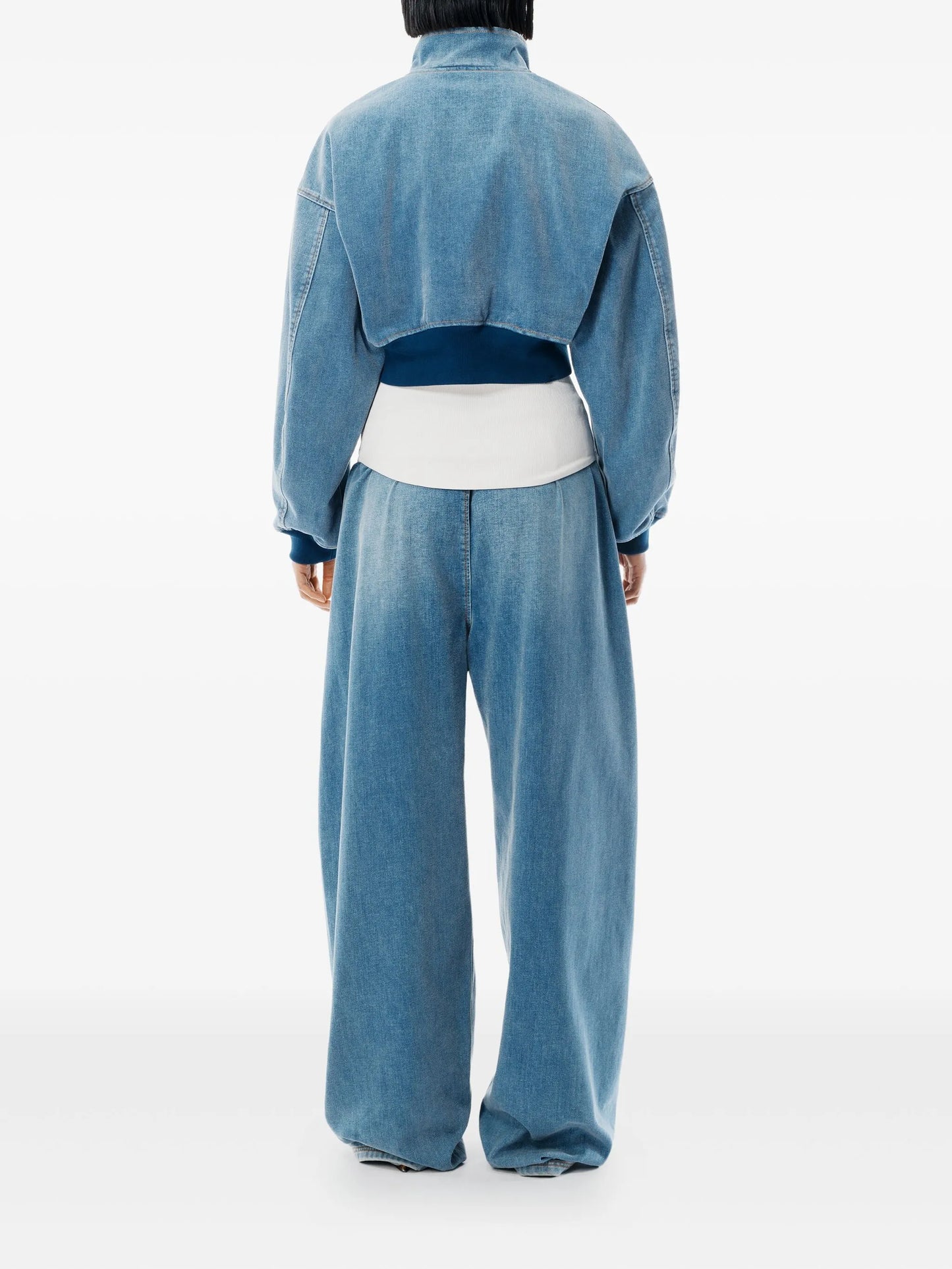 elasticated-waist drawstring track pants