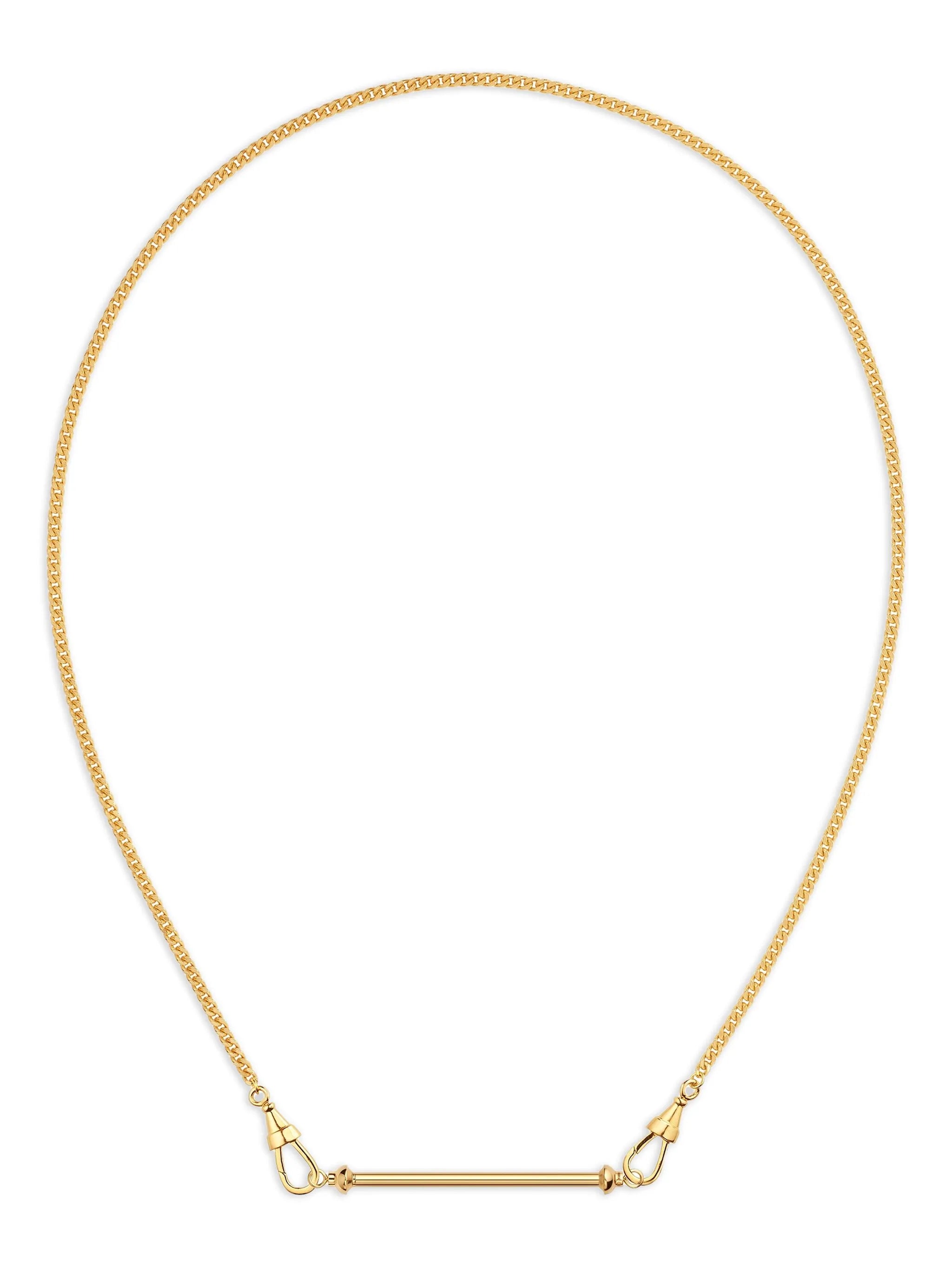 18K gold mini Candy Cane Gourmette chain necklace