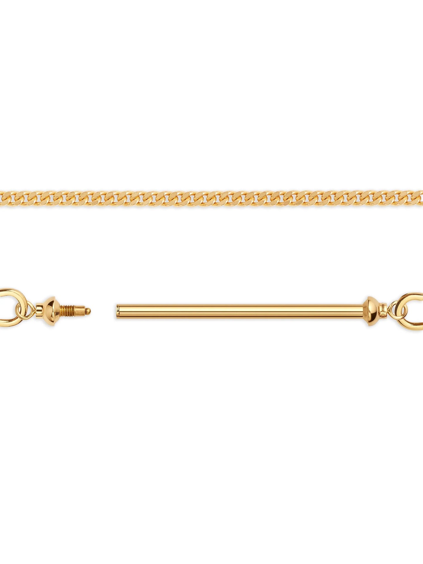 18K gold mini Candy Cane Gourmette chain necklace