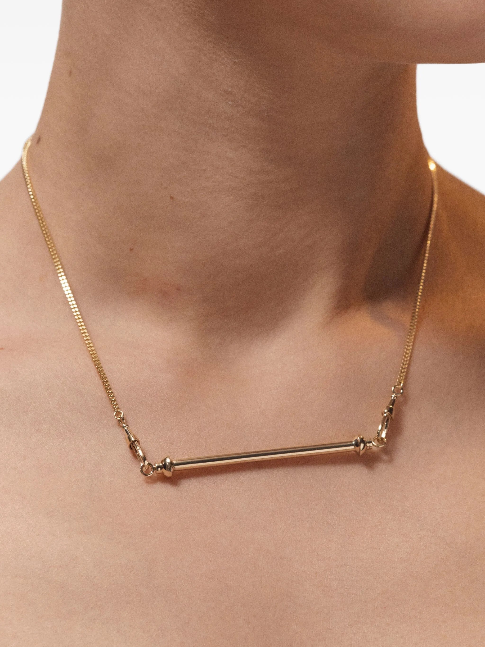 18K gold mini Candy Cane Gourmette chain necklace