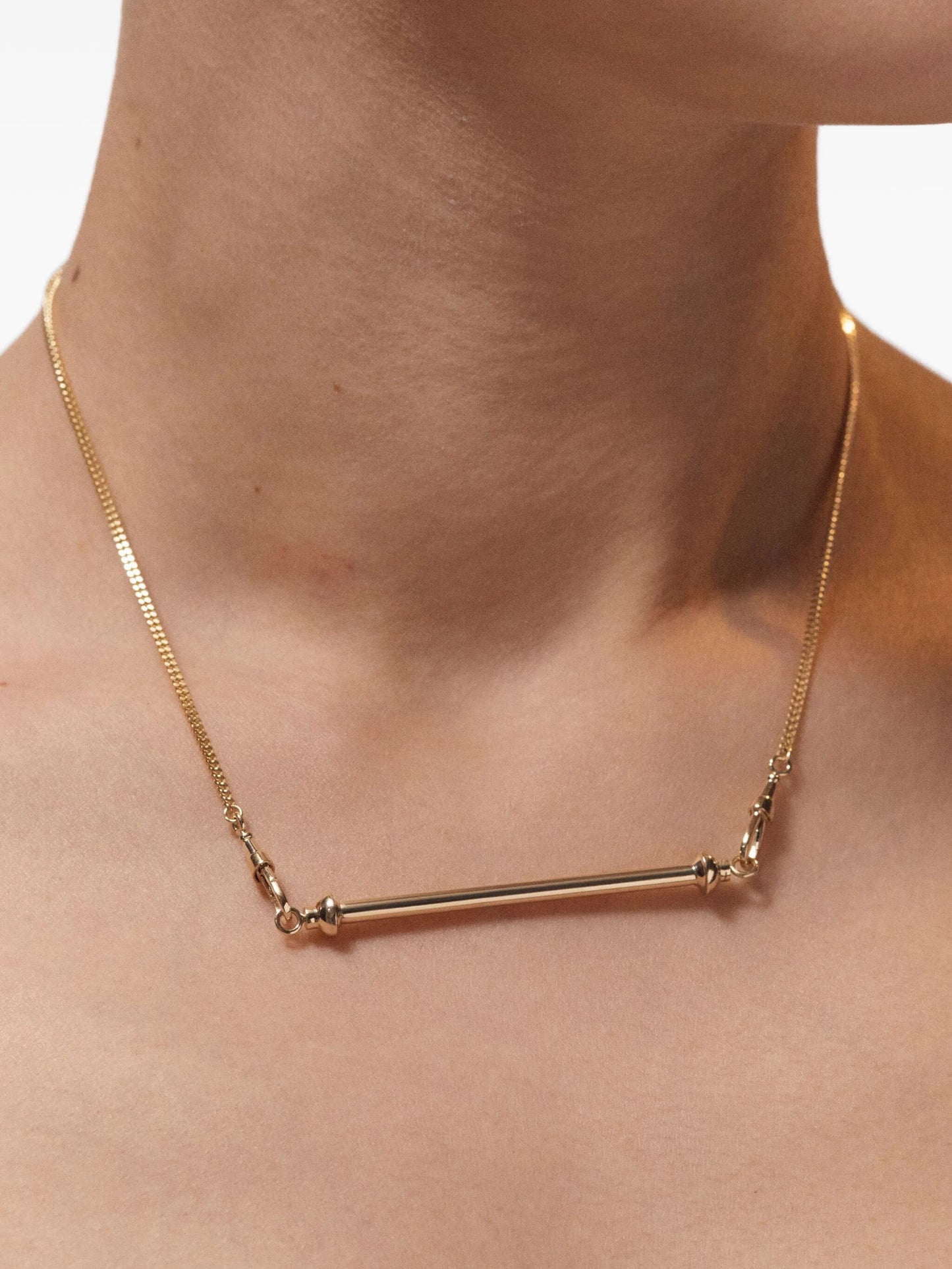 18K gold mini Candy Cane Gourmette chain necklace
