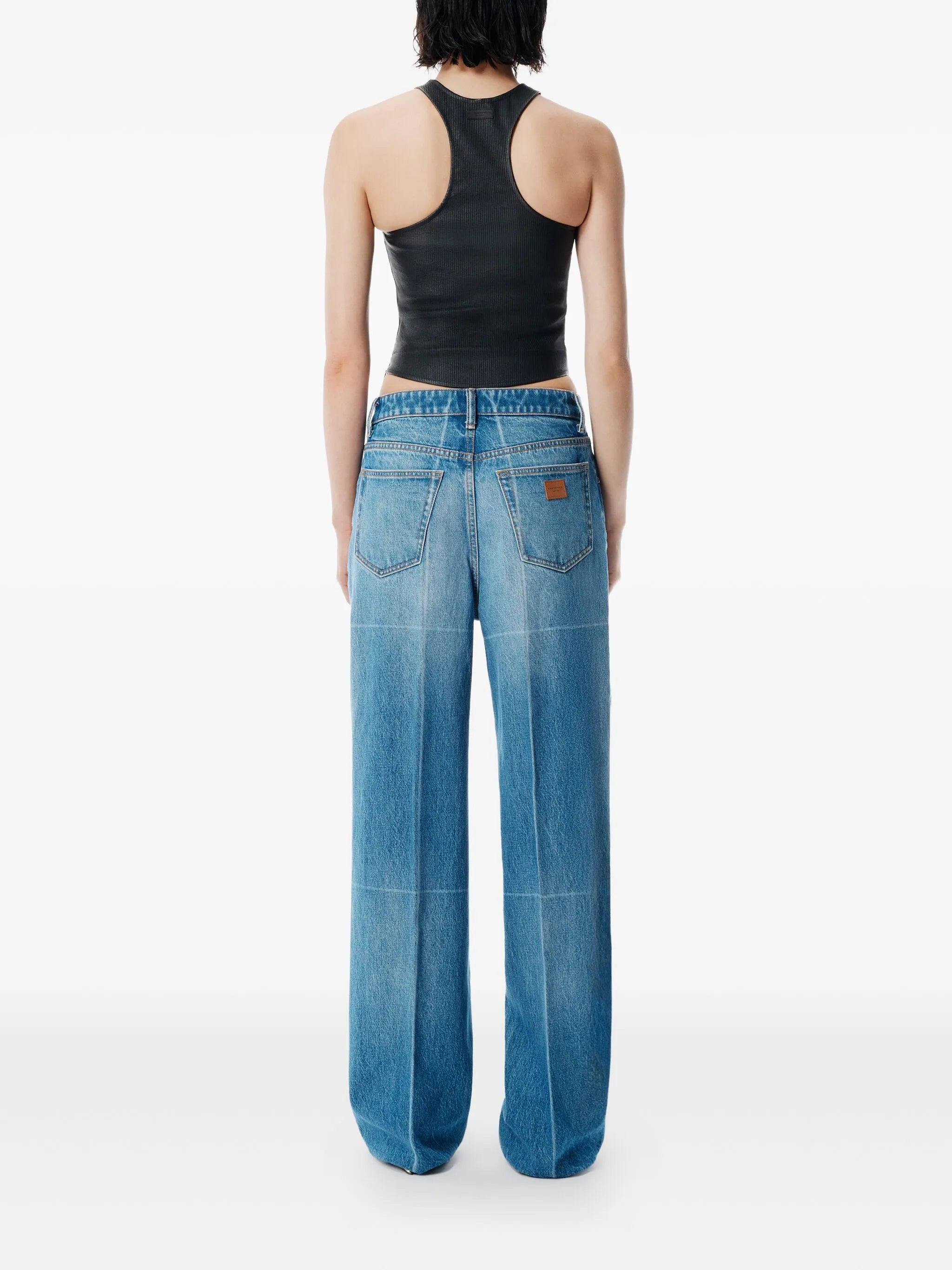 faded panel jeans