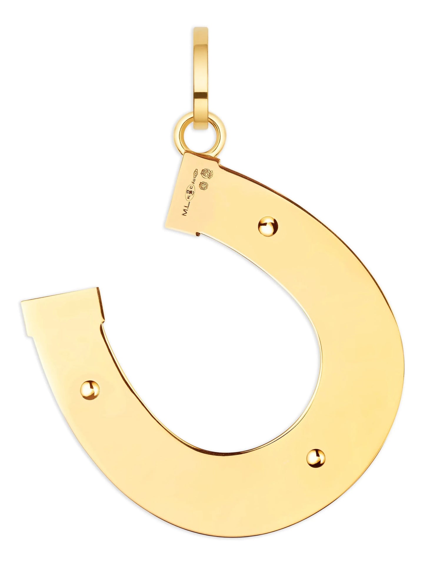 18K yellow jumbo Bonne Chance ebony pendant