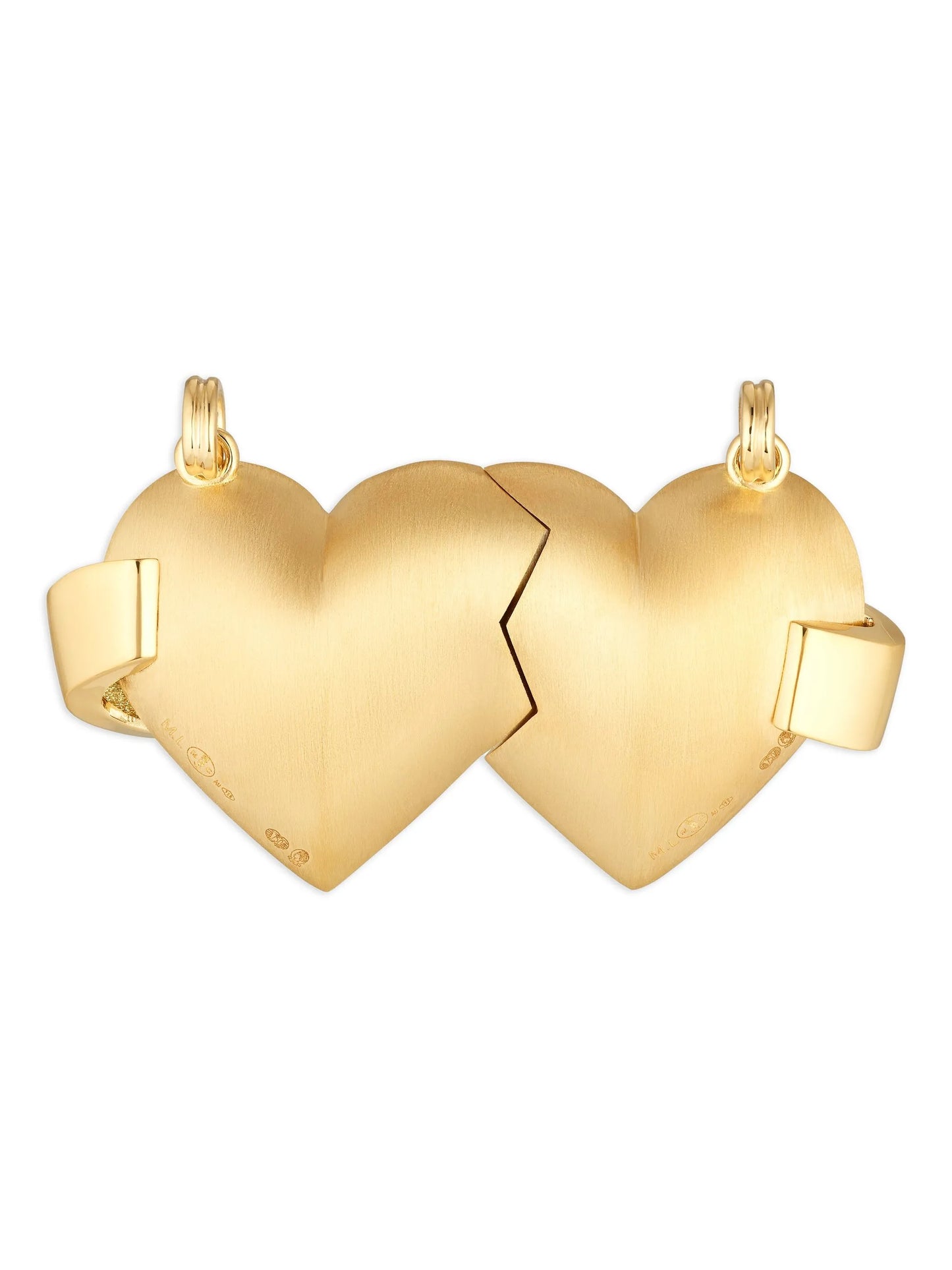 18K gold Best Friends diamond hearts charms (set of two)