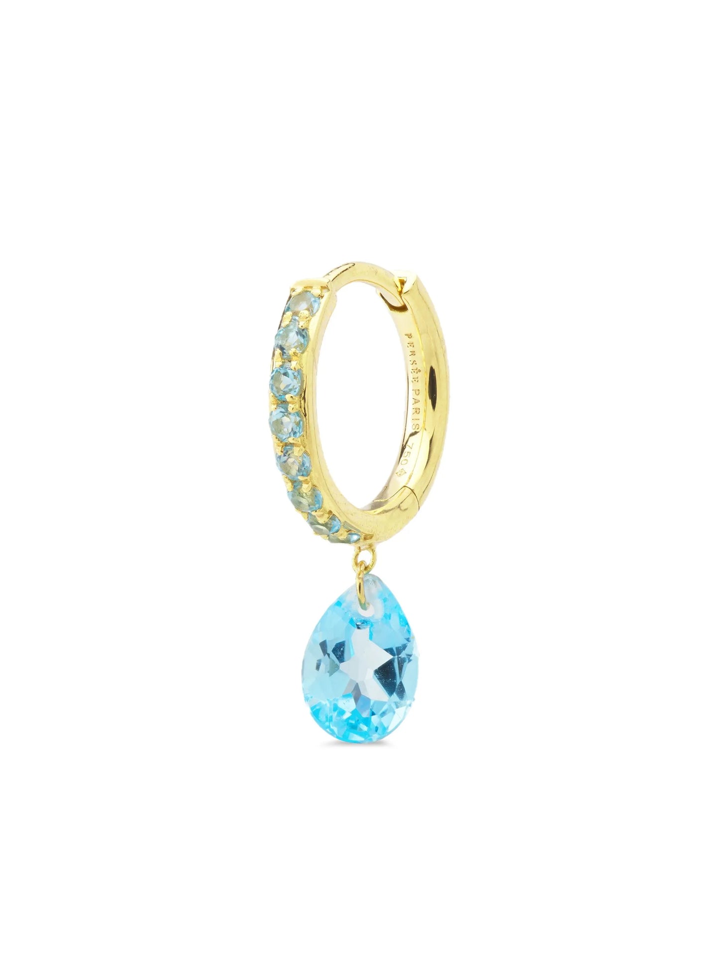 18K yellow gold topaz single earring