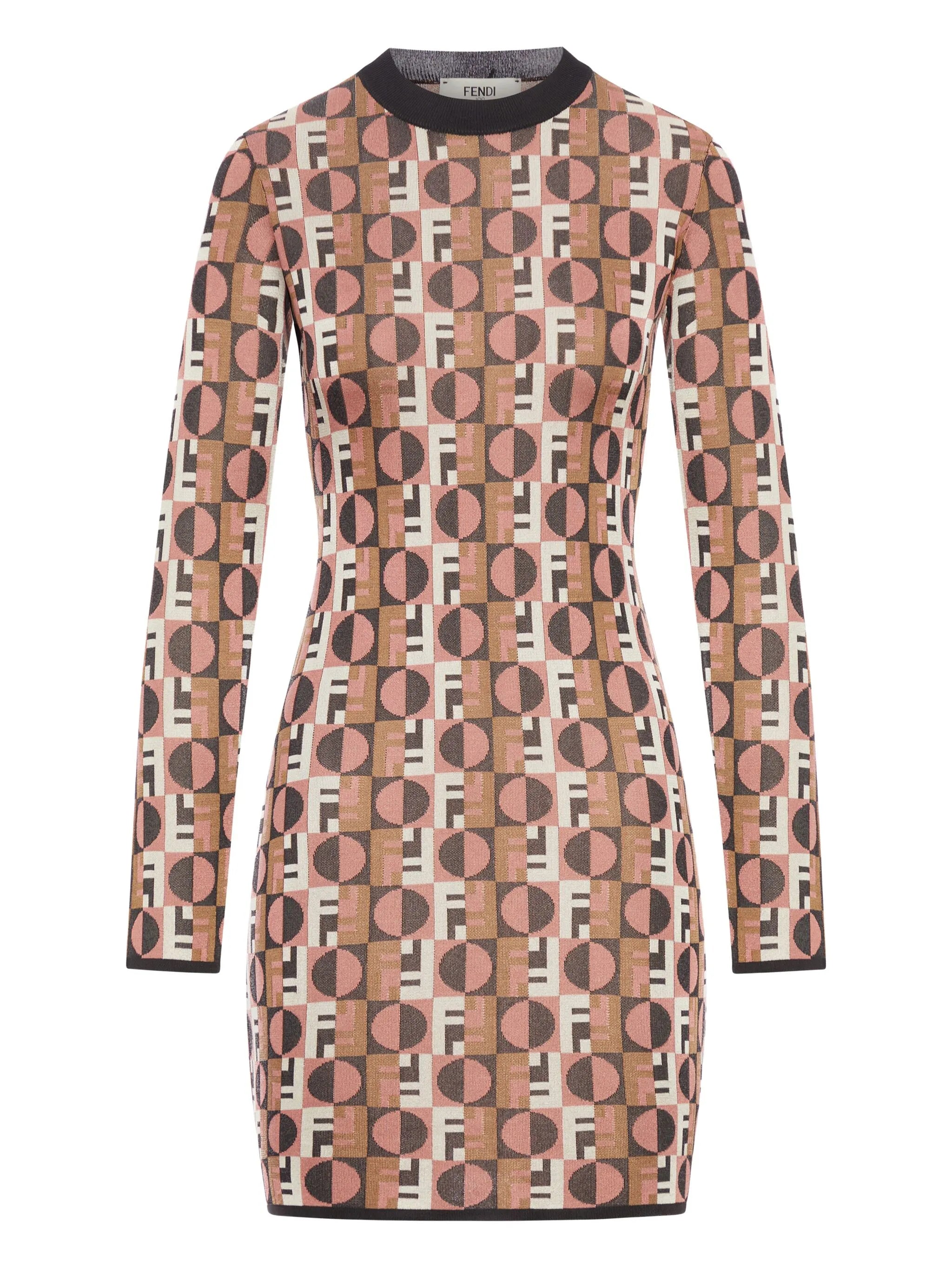 Optical geometric day dress