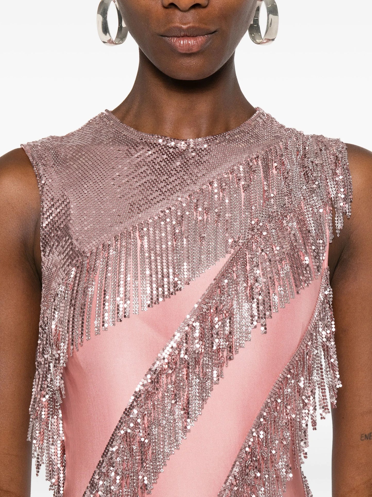 sequin-fringe maxi dress