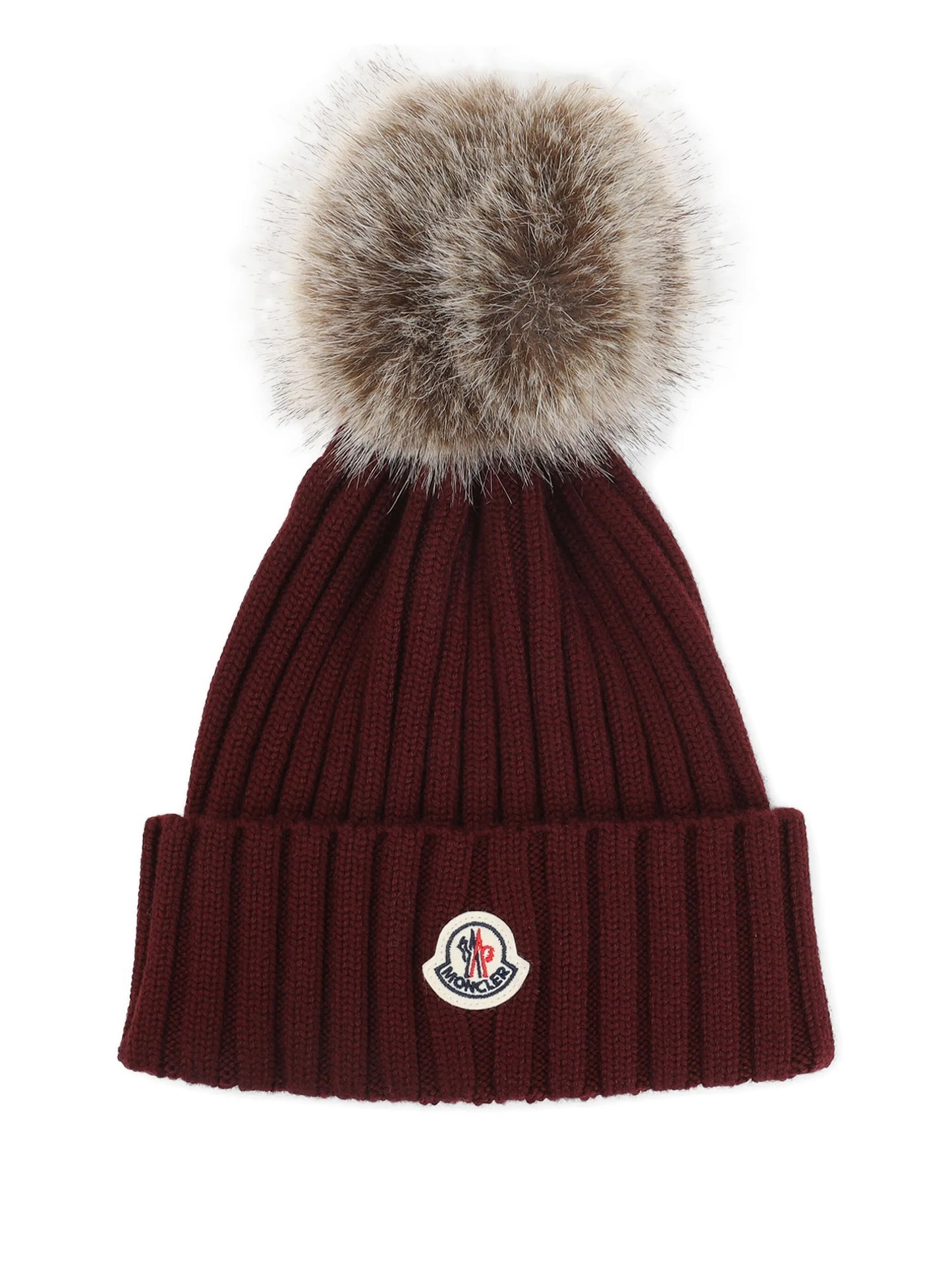 ribbed pompom-detail beanie