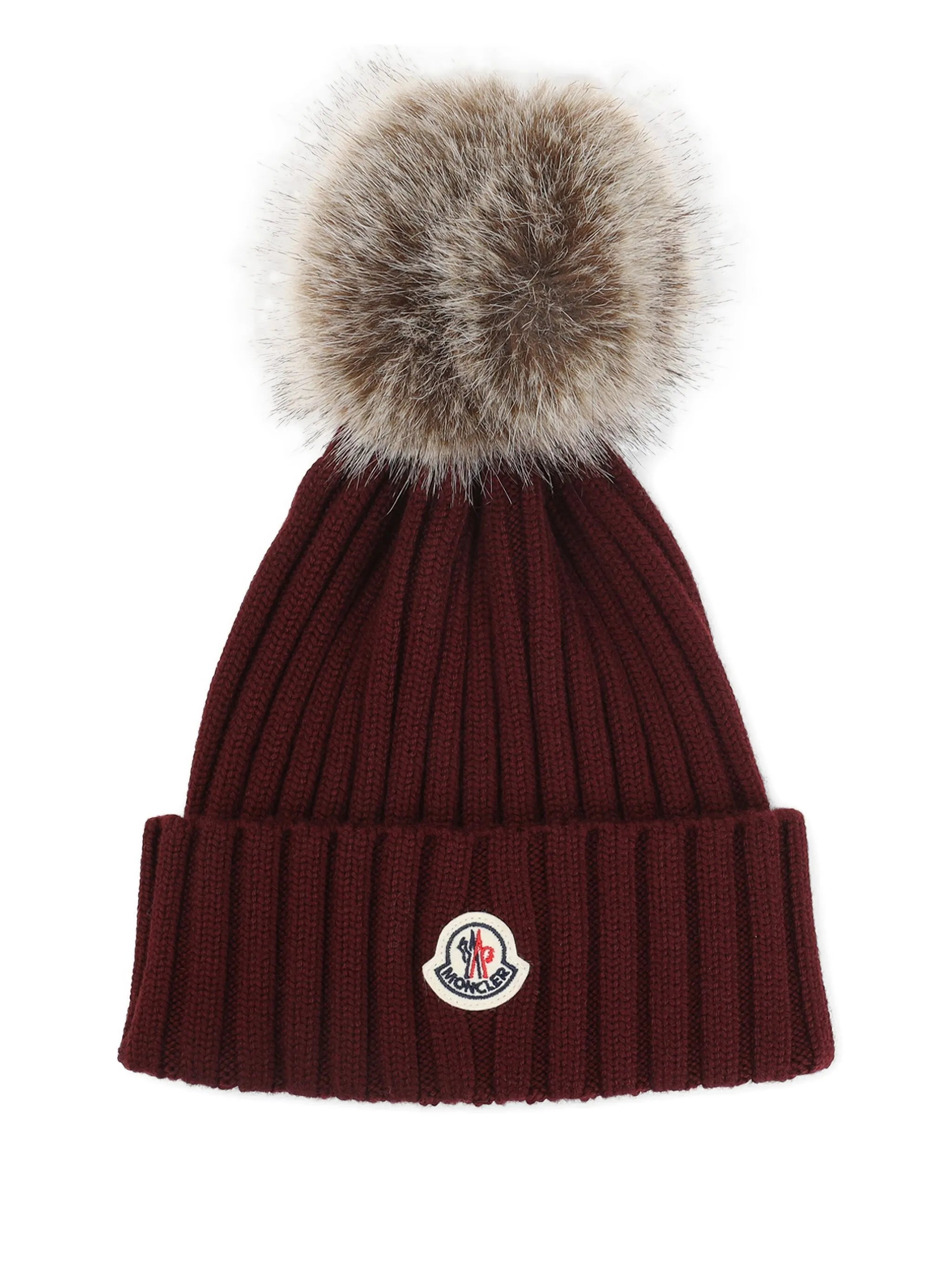 ribbed pompom-detail beanie