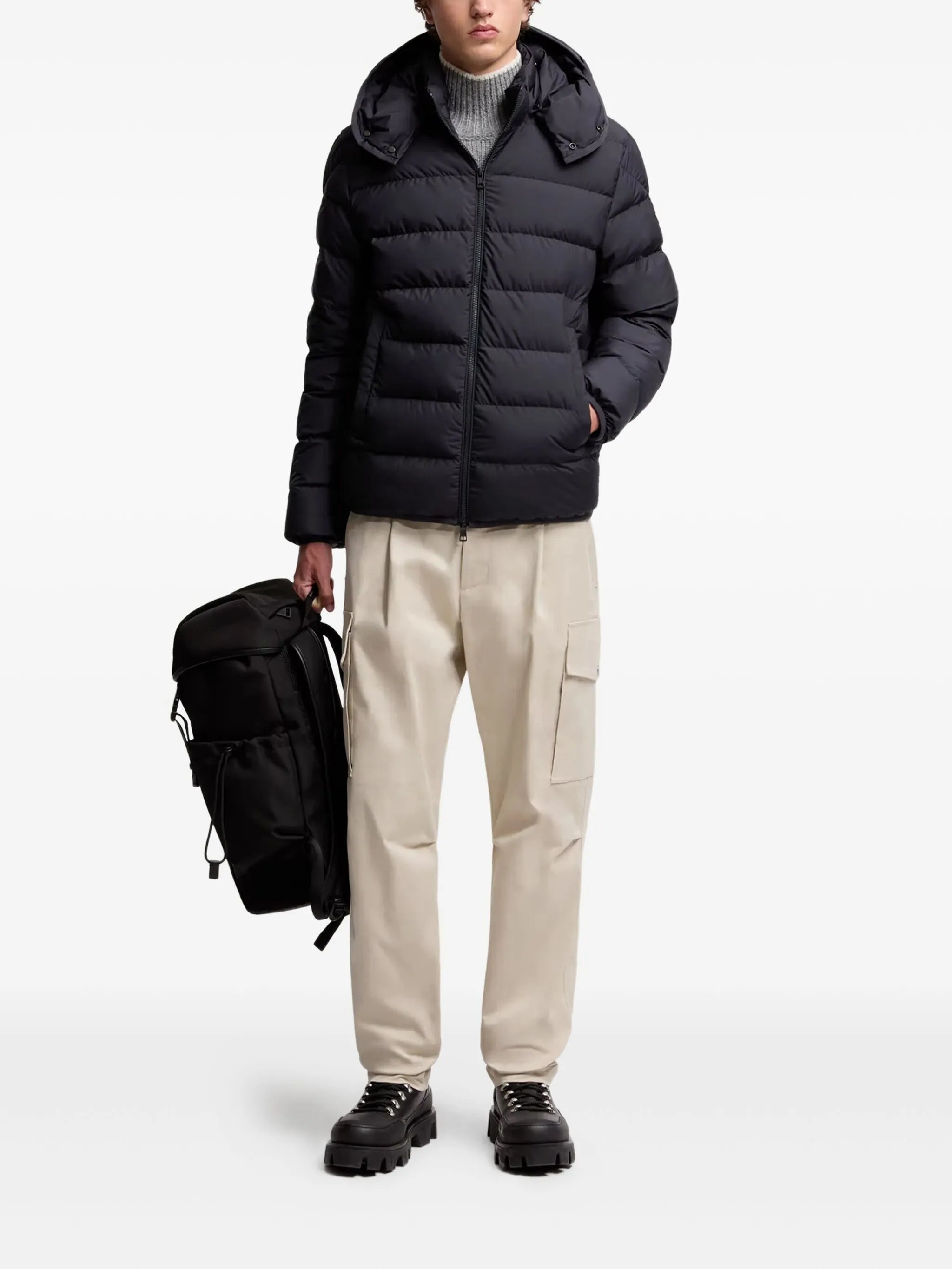 hooded quilted jacket