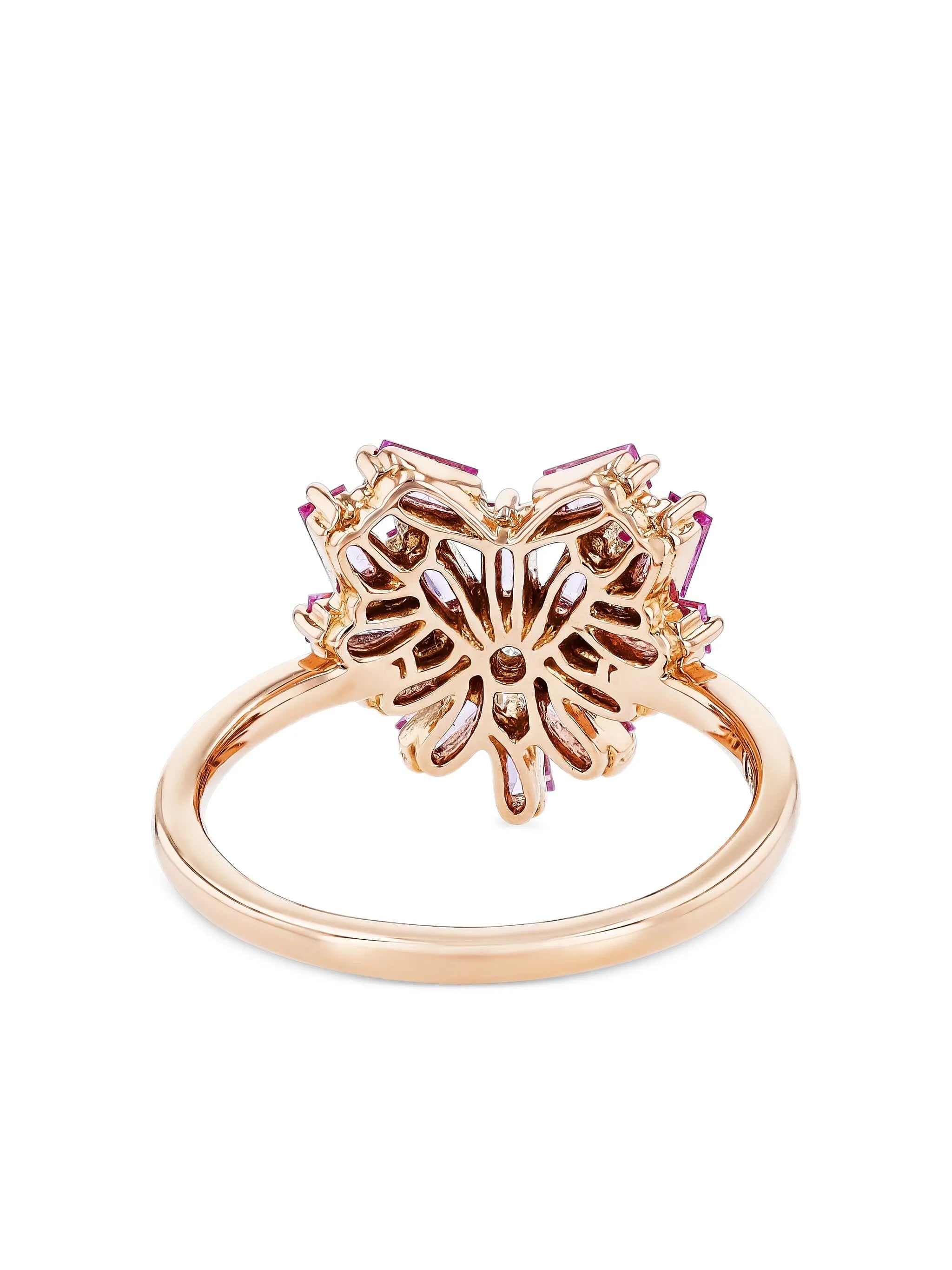 18K rose gold Heart pink sapphire and diamond ring