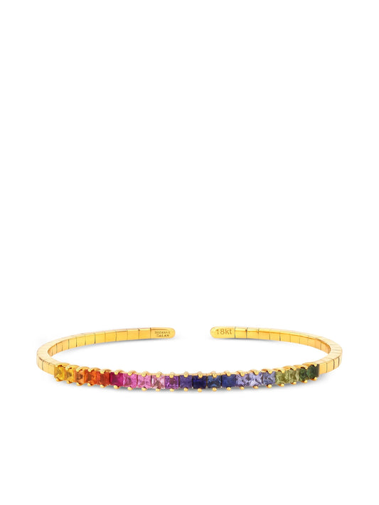 18kt yellow gold Rainbow Sapphire cuff bracelet