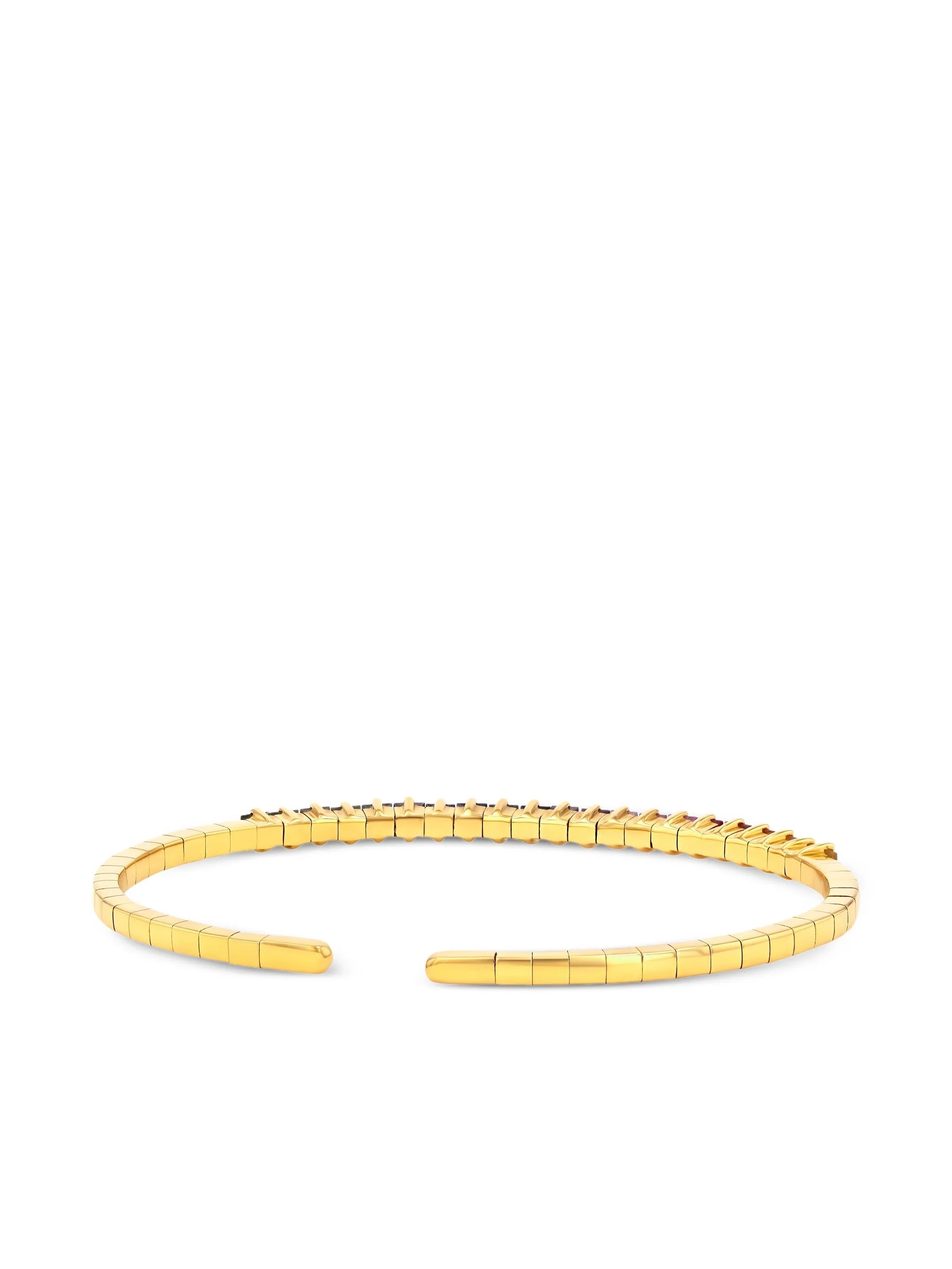 18kt yellow gold Rainbow Sapphire cuff bracelet