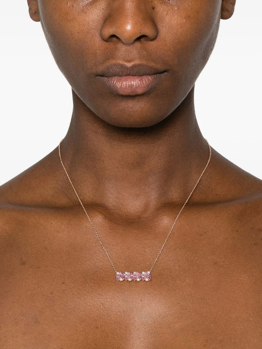 18K rose gold pink sapphire pendant necklace