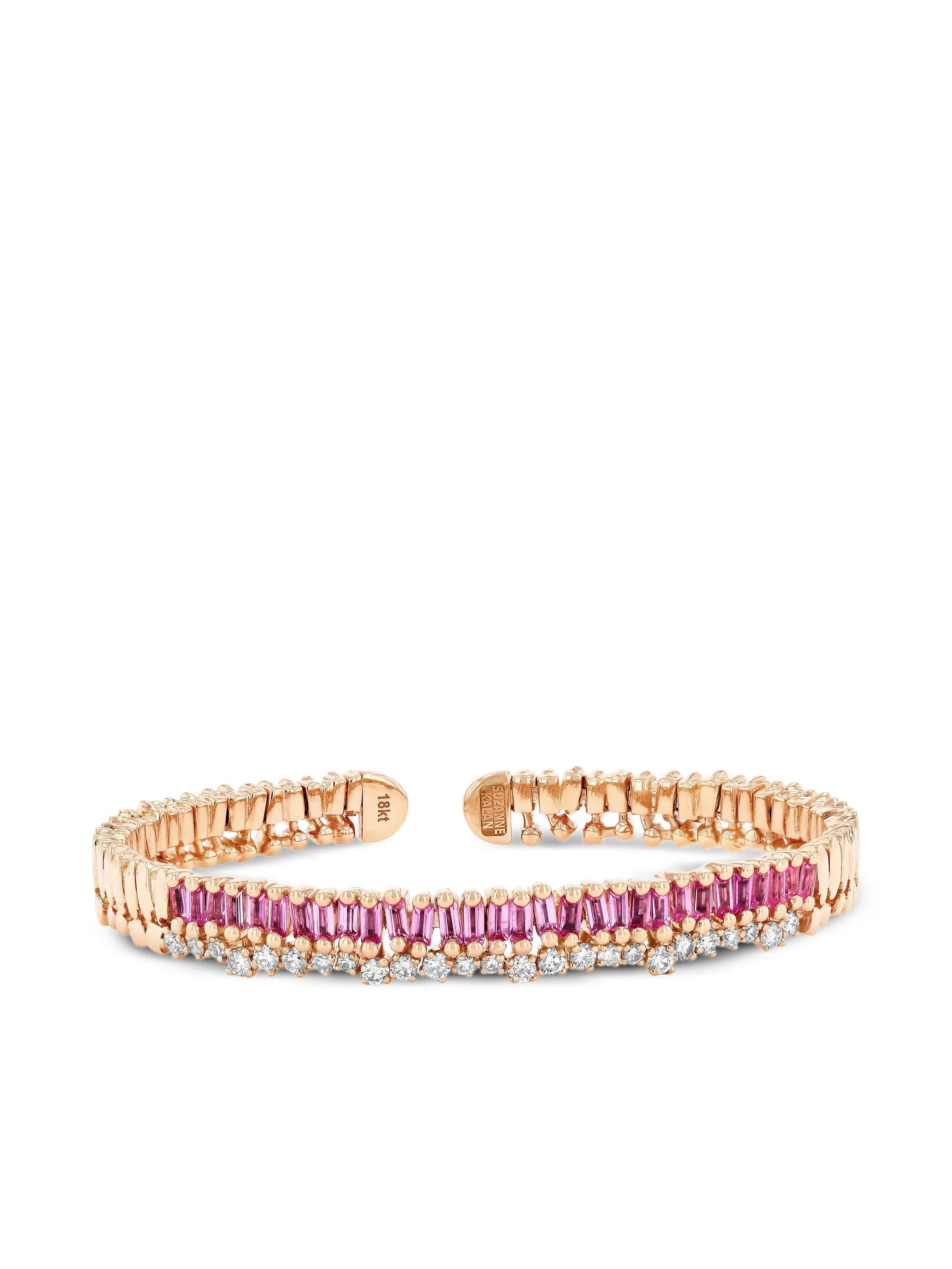 18K rose gold pink sapphire and diamond bracelet