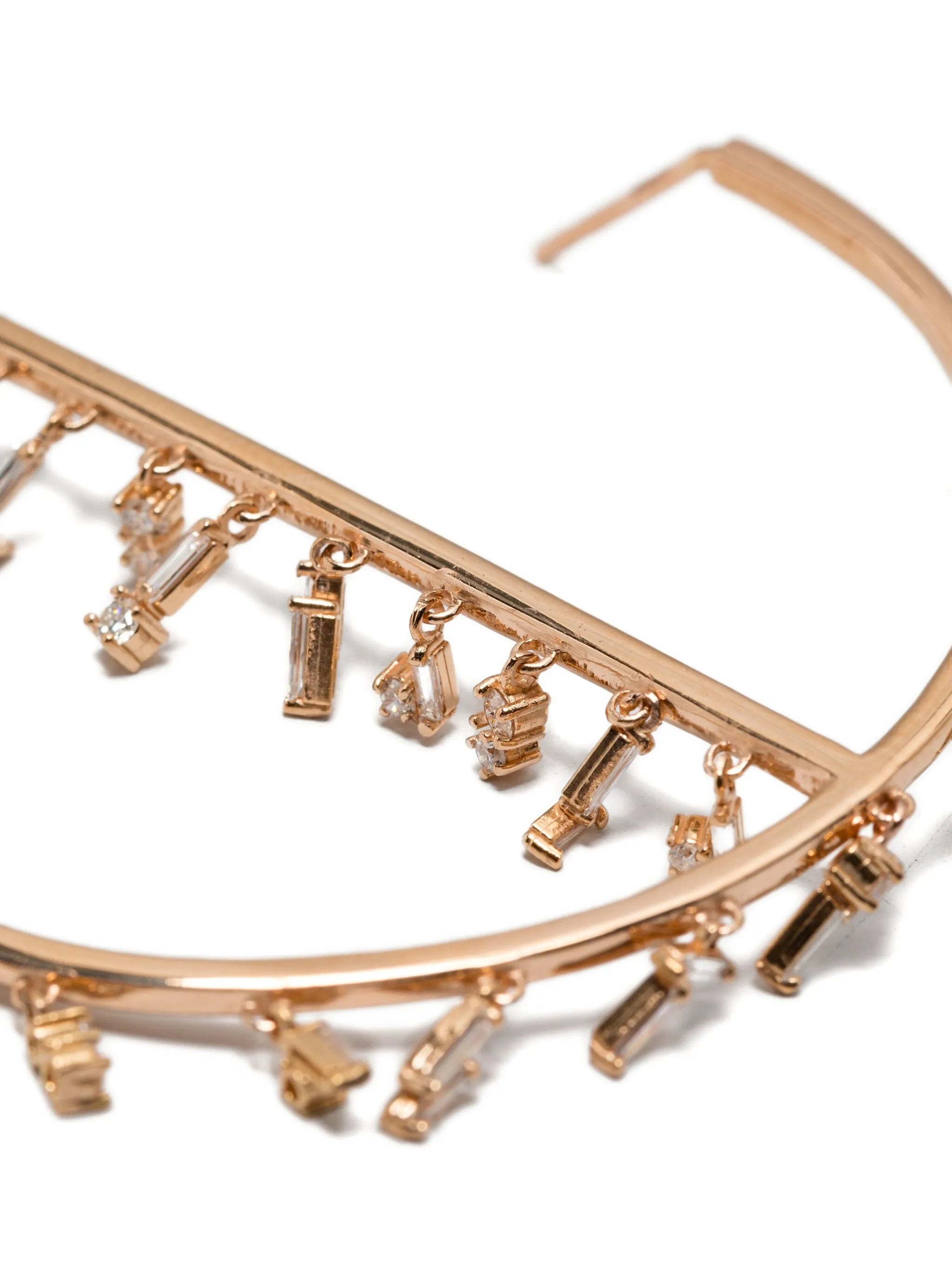 18K yellow gold diamond hoop earrings