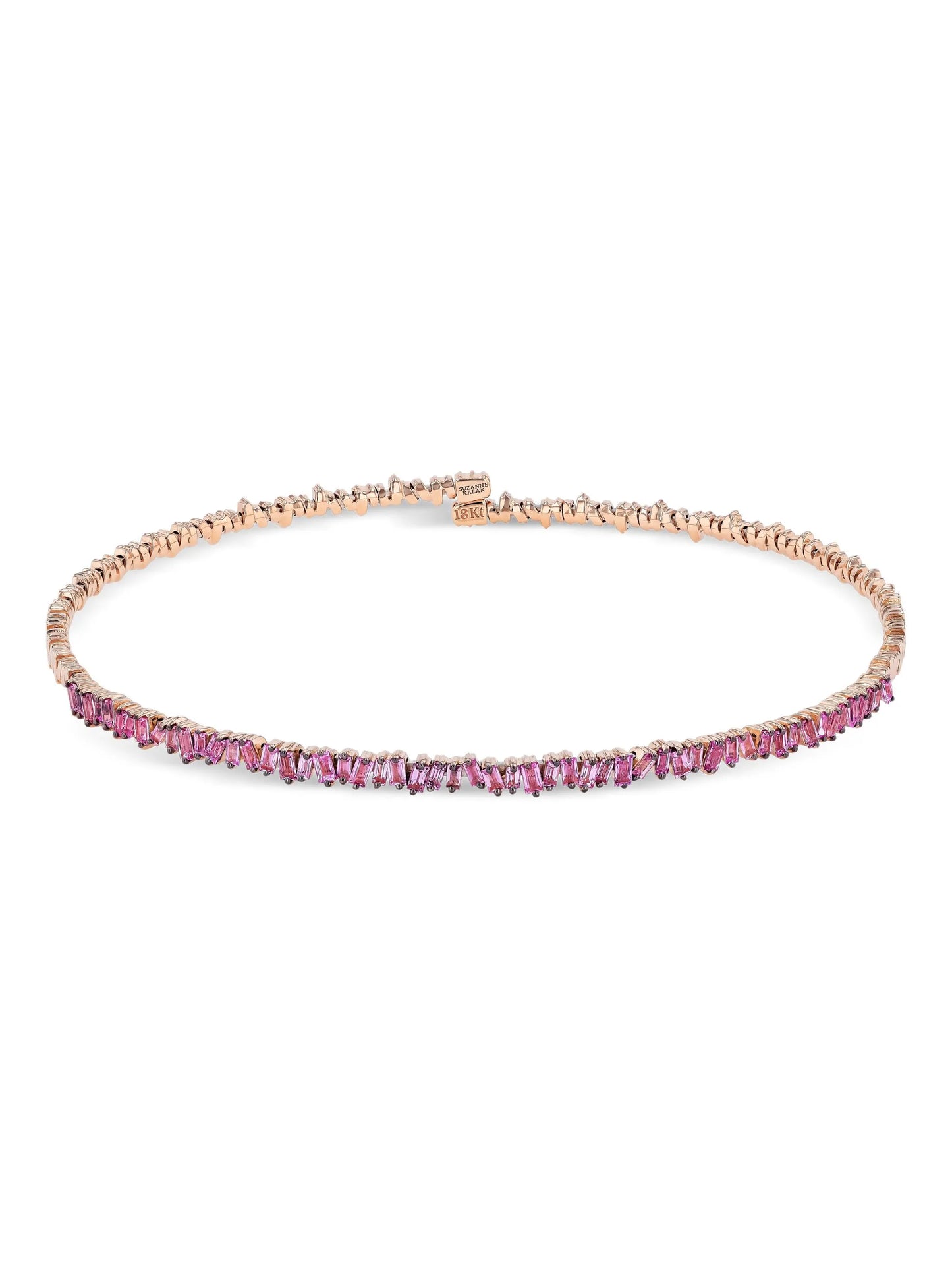 18K rose gold pink sapphire choker
