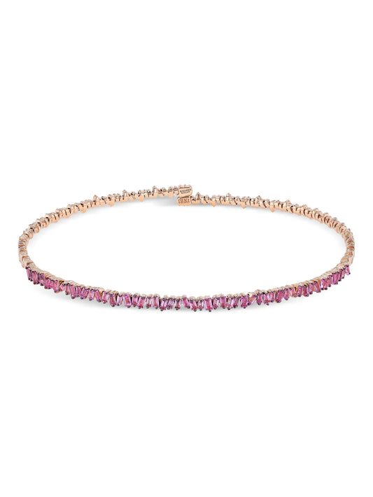 18K rose gold pink sapphire choker