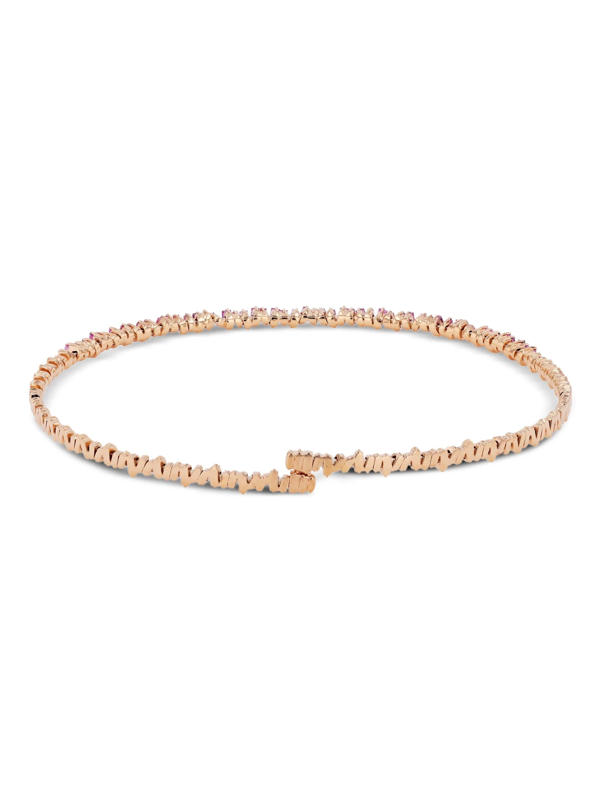 18K rose gold pink sapphire choker